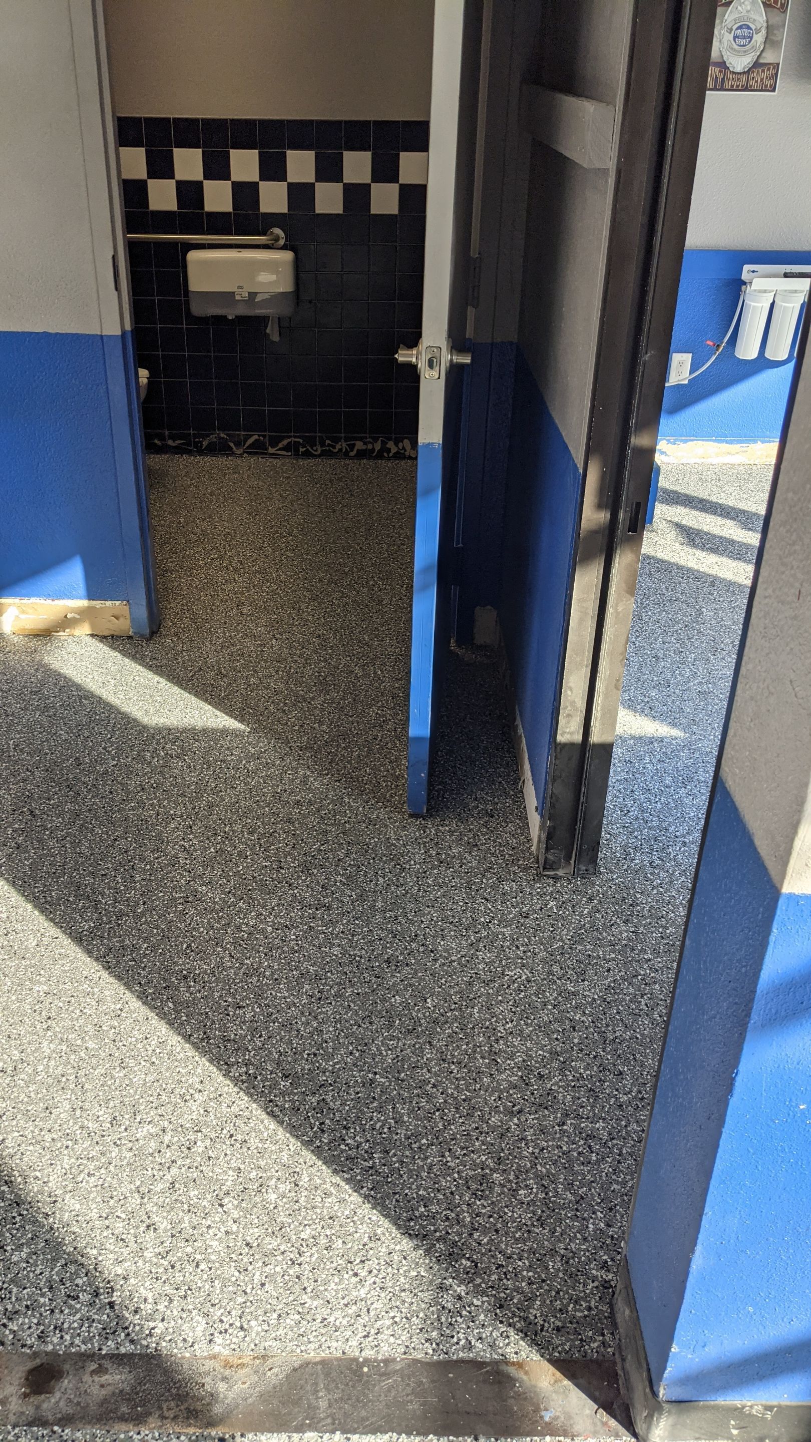 Commercial Floor Transformation using Slate Stone by Croc Coatings, LLC
