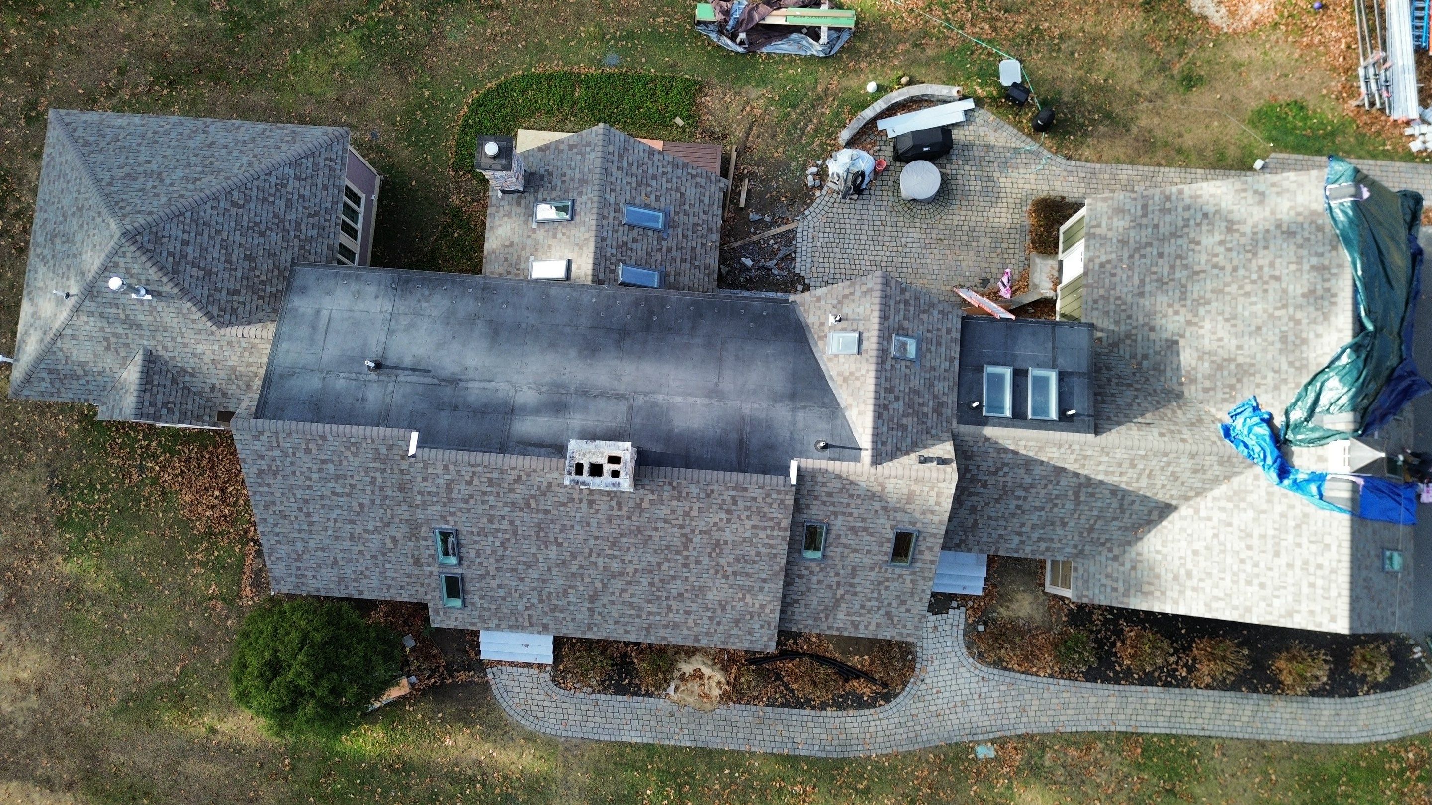 Complete House & Barn Roof with 13 Skylight Reflashing + EPDM Repairs by Mighty Dog Roofing of Greater Middlesex County