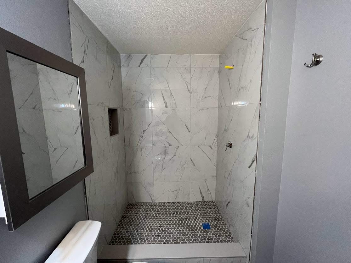 Converting Fiberglass Shower/Tub into Walk in Shower by Thompson Industrial