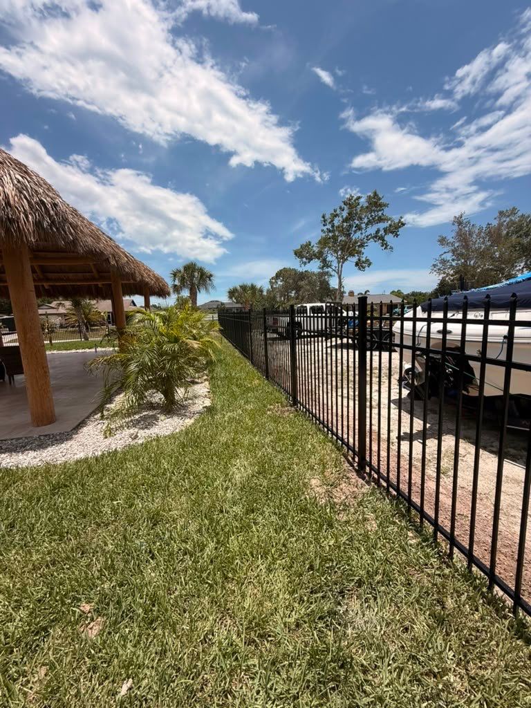 Black Aluminum Spear Top Picket Fence Installation in Englewood by True Fence LLC
