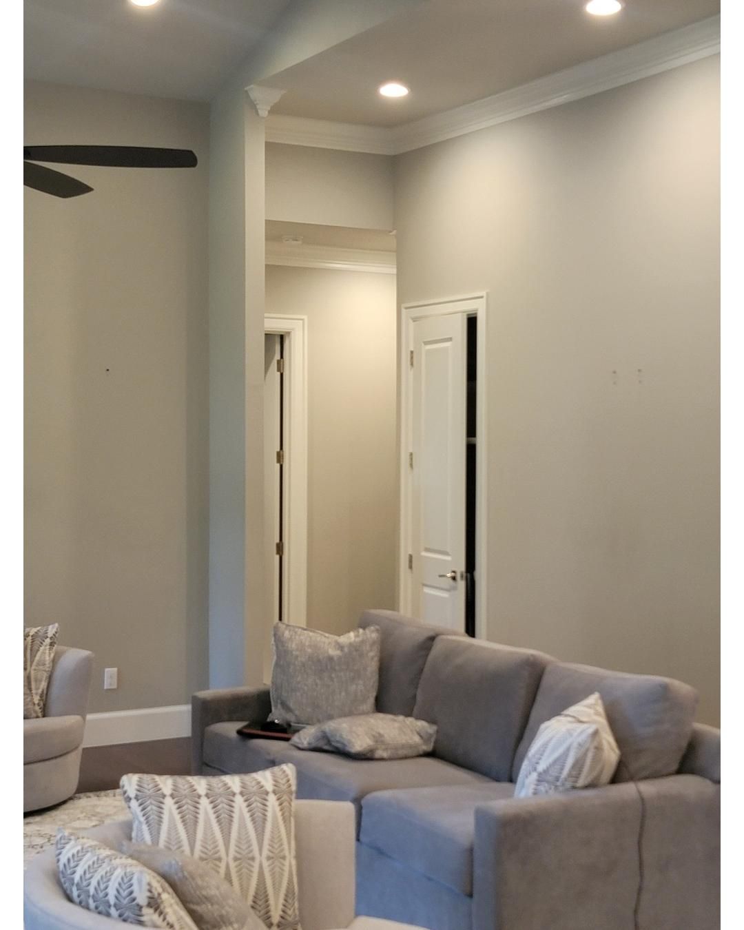 Closet transformation to coffee nook with custom shelves and LED lighting. by Crm Services Llc
