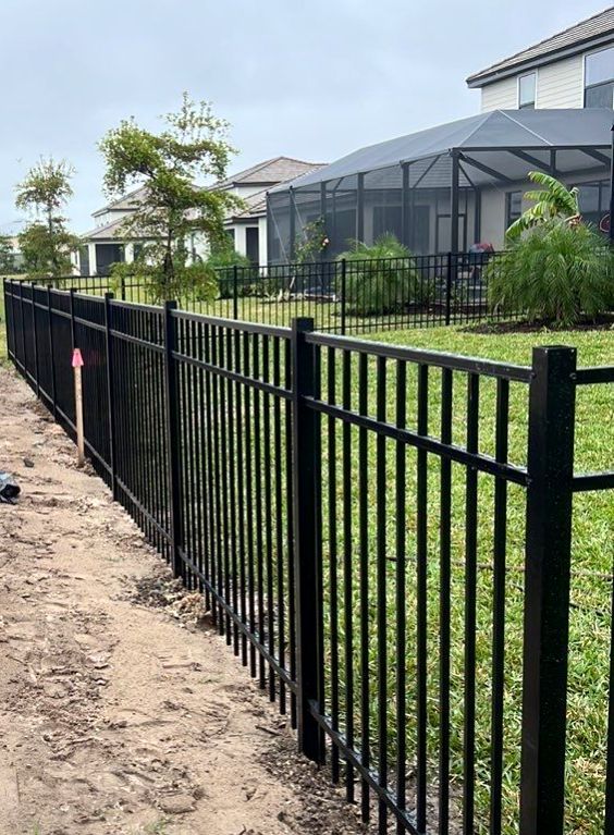 Aluminum Fence Installation using Black 3 Rail Aluminum Fence by Asap fence and gates, LLC