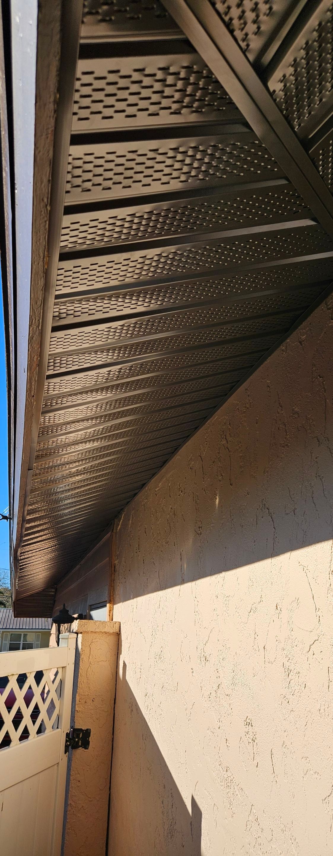 Musket Brown Soffit Installation in Sarasota FL by Gutter Professors