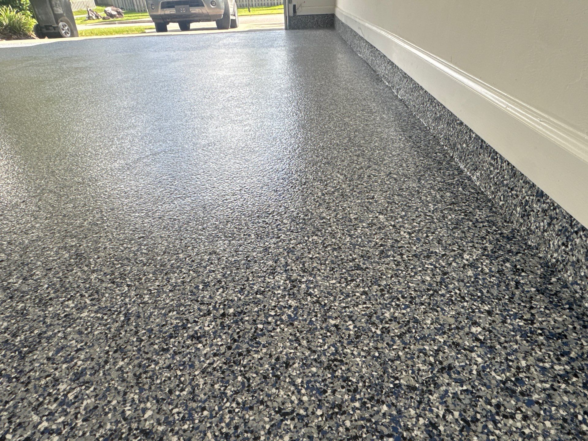 Garage Project in Newberry, FL in Denim by Cross Creek Concrete Coatings