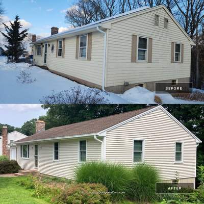 Siding using Cert. Monogram D/4 x 12'6" Clapboard, Herringbone