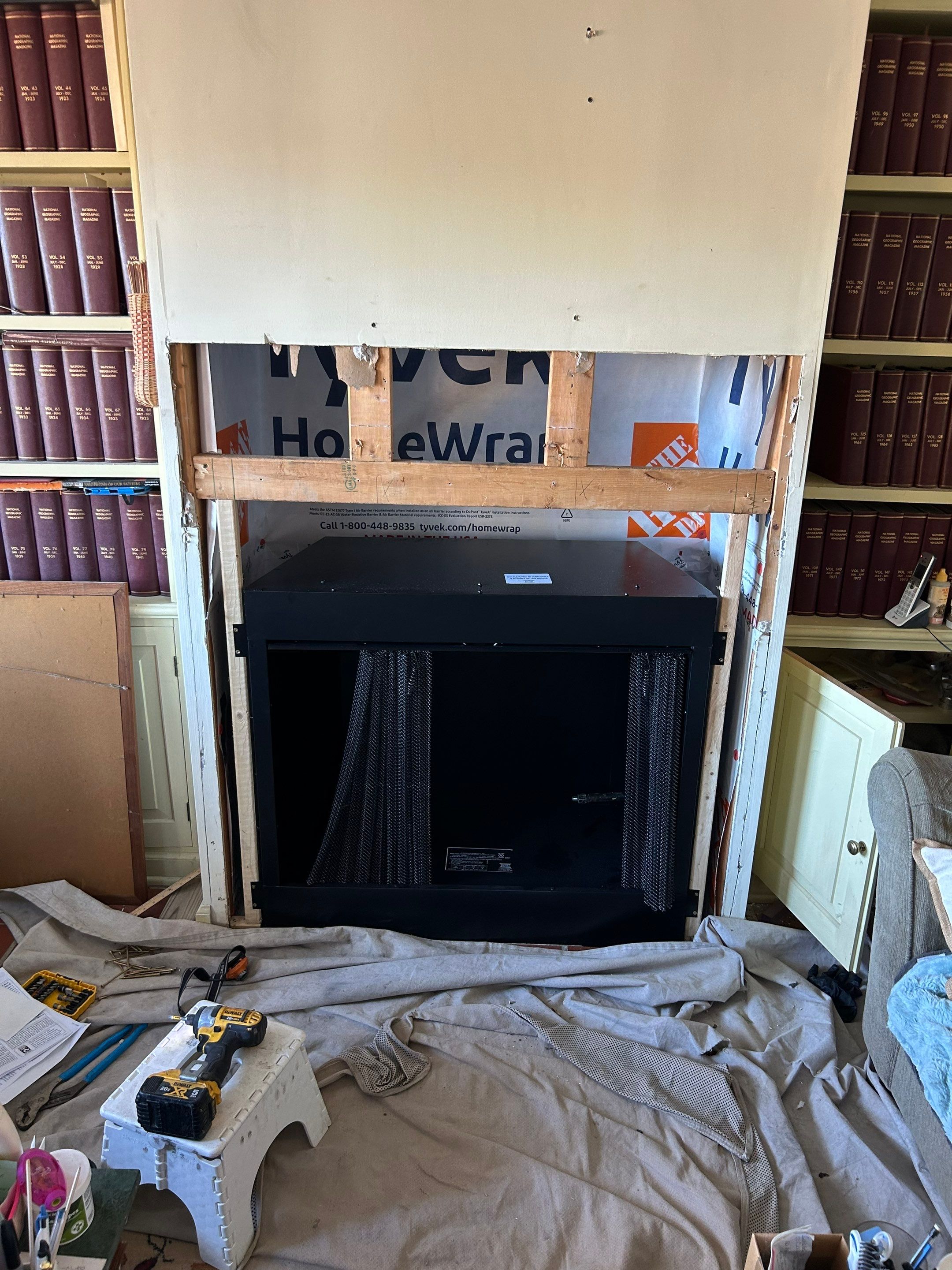 Gas Fireplace in Norfolk by Premier Chimney and Roofing