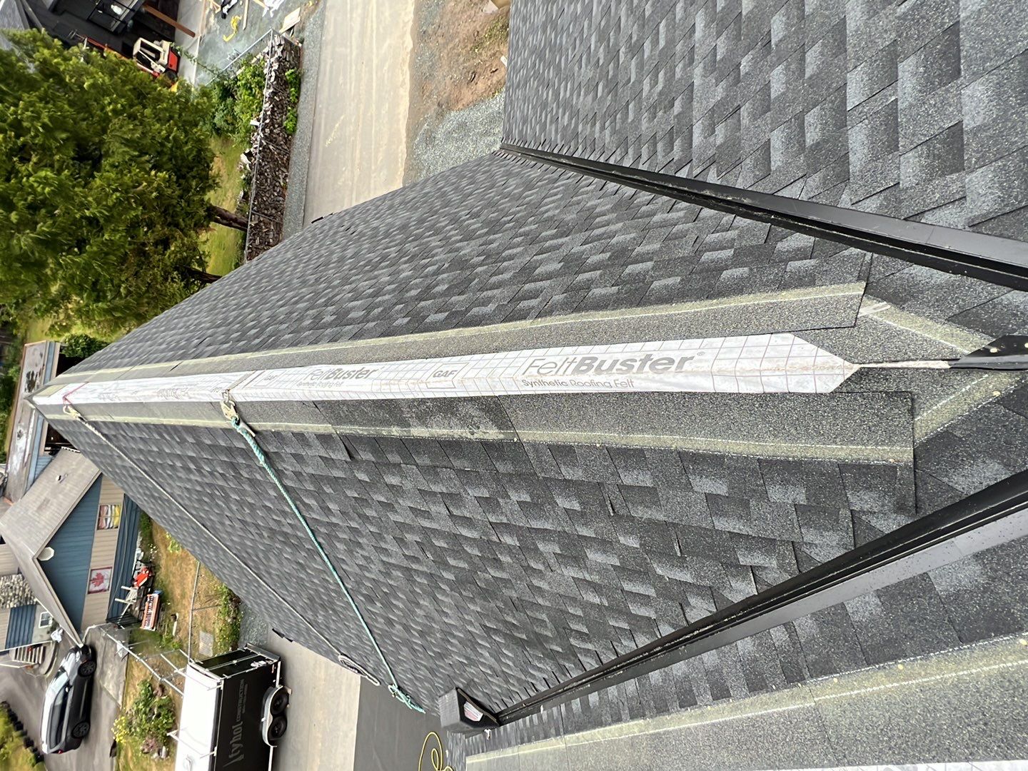 Residential Roofing Installation using GAF Charcoal HDZ by Top Notch Roofing Inc