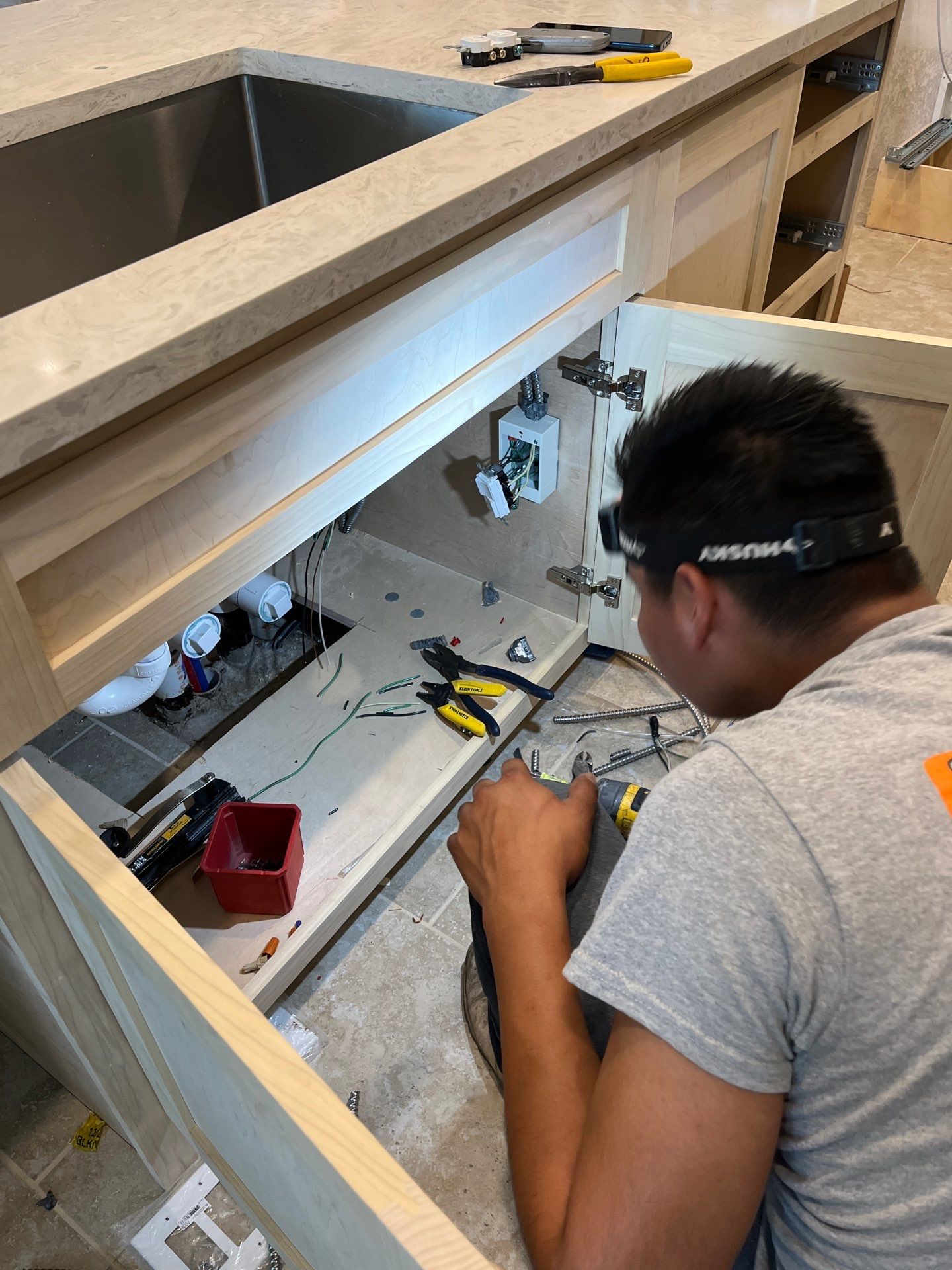 Kitchen Remodel using Water mitigation equipment by L&T General Contractors and Restoration INC