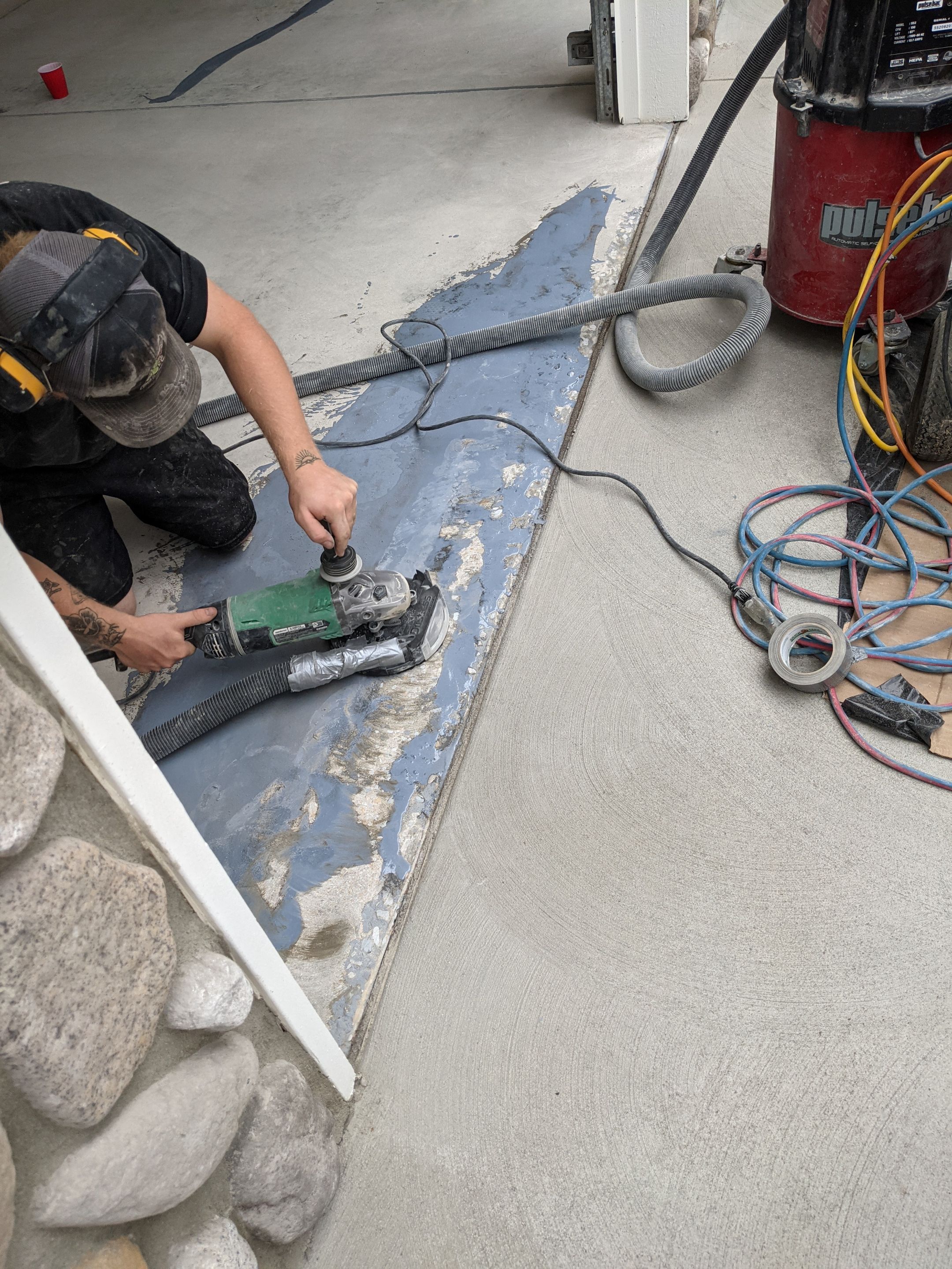 Garage Transformation using Slate Stone by Croc Coatings, LLC