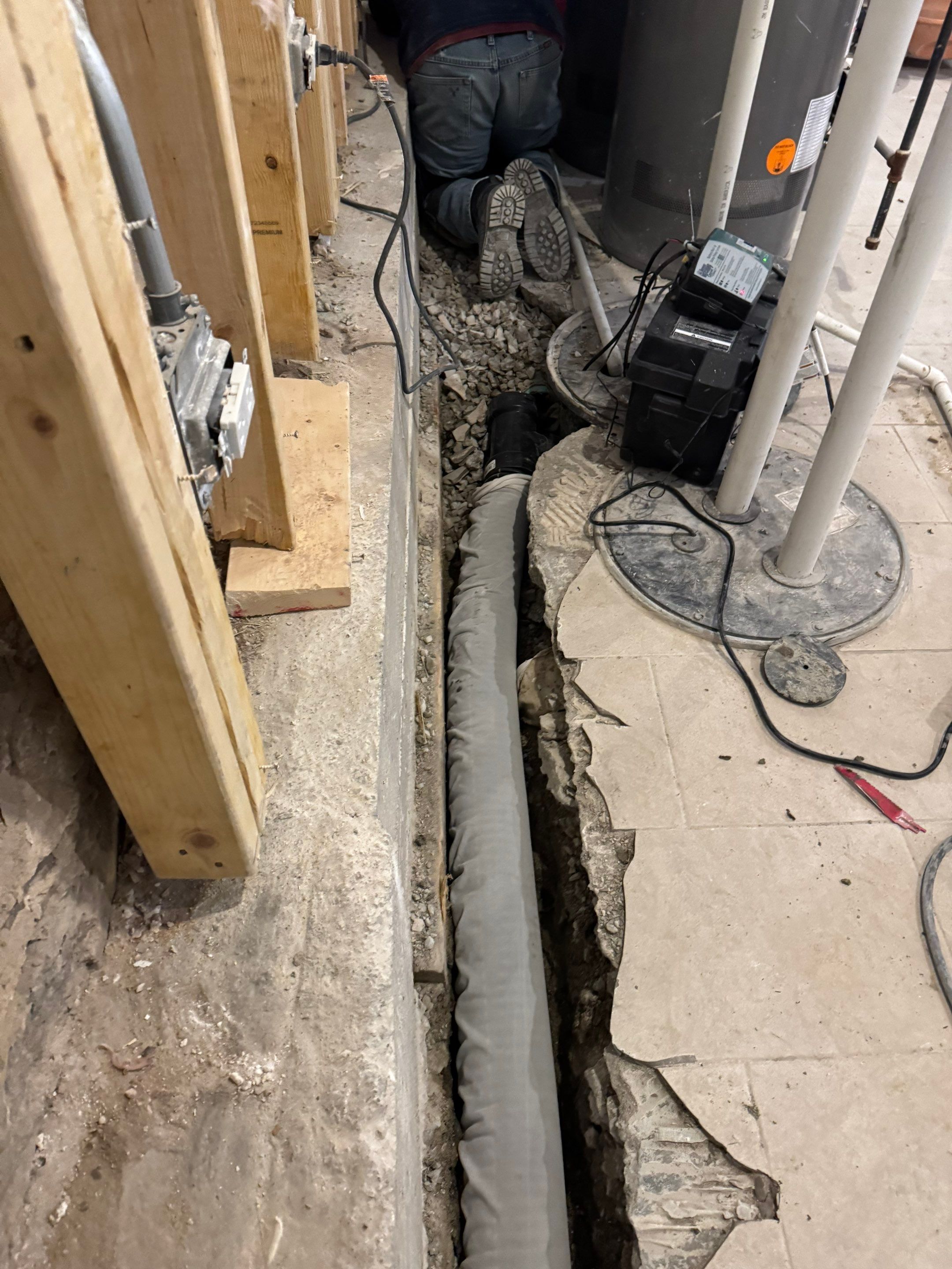 North Side Drain Tile System by Area Wide Waterproofing