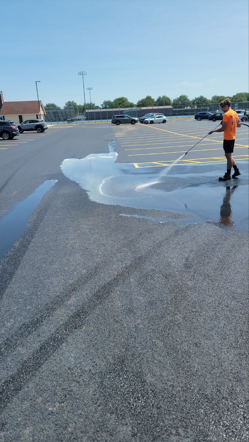 commercial pressure washing using Algaecide, soft wash soap by Northern Power Washing LLC.