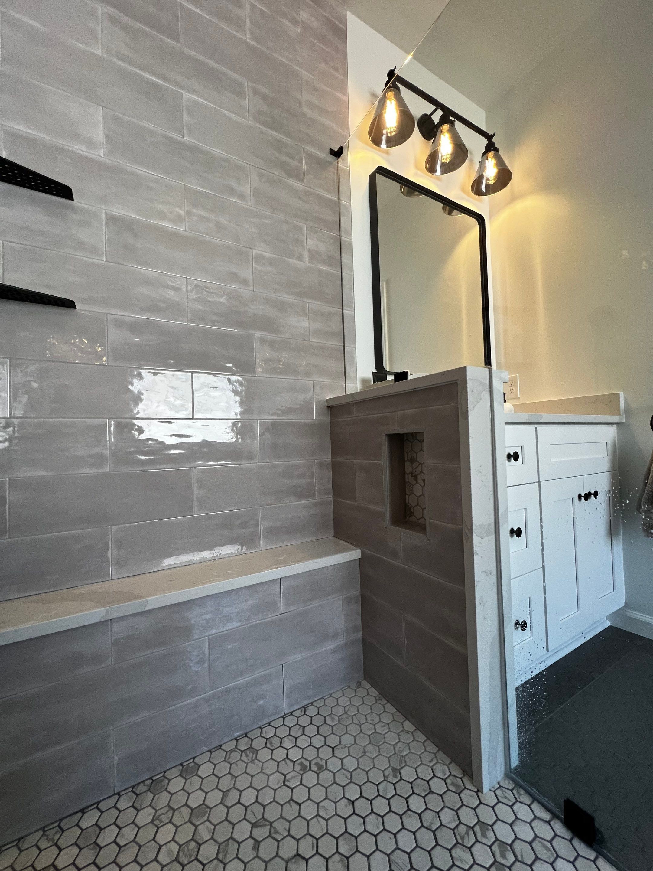 Modern Master Bathroom Remodel and Bedroom Painting in Woodstock by Swift Home Renovations