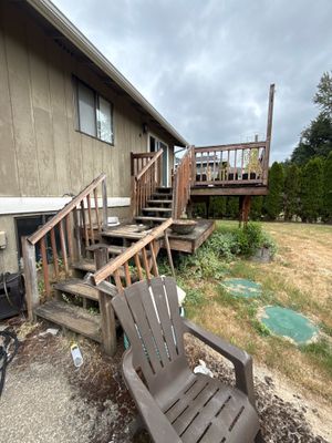 Composite Deck Installation with Black Metal Railings in Bonney Lake
