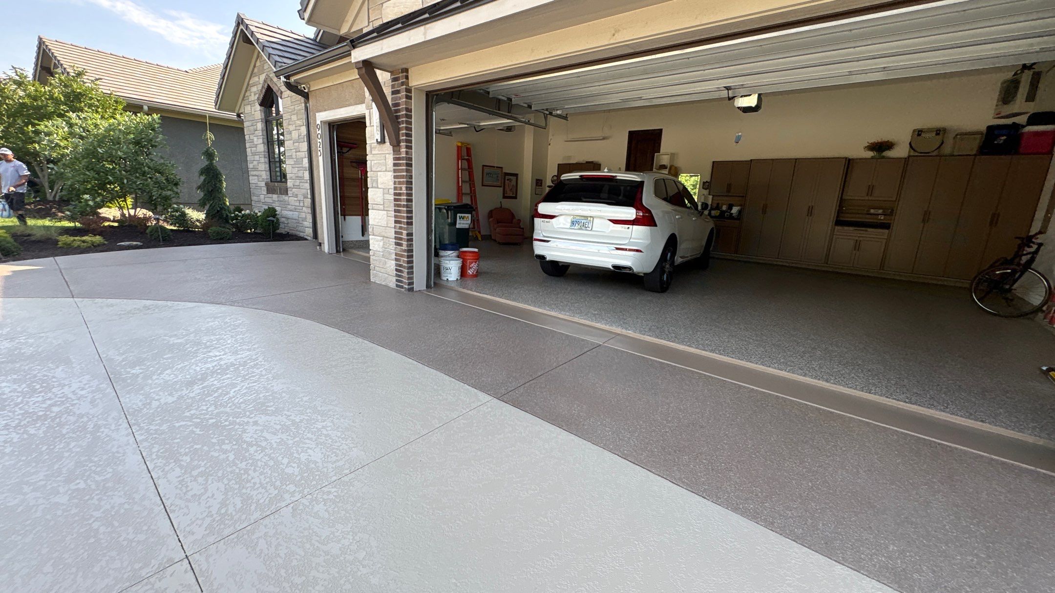 Two-Tone Driveway Resurface - Olathe, KS by Big Red Decorative Concrete, LLC
