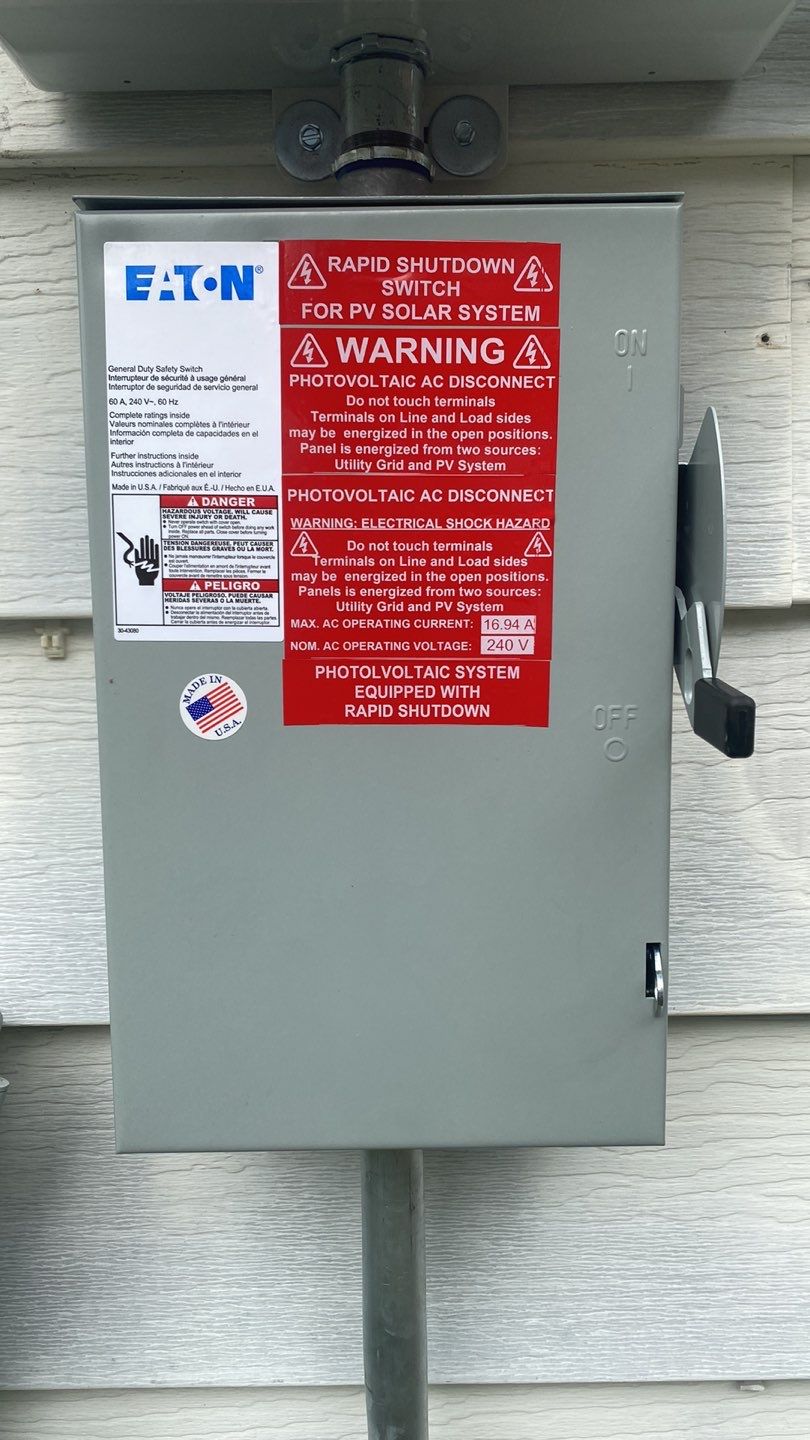 Solar Panel Installation with Exterior Service Change by Infinity Solar Systems