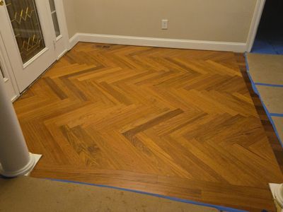 Work-in-progress wood floors for remodel