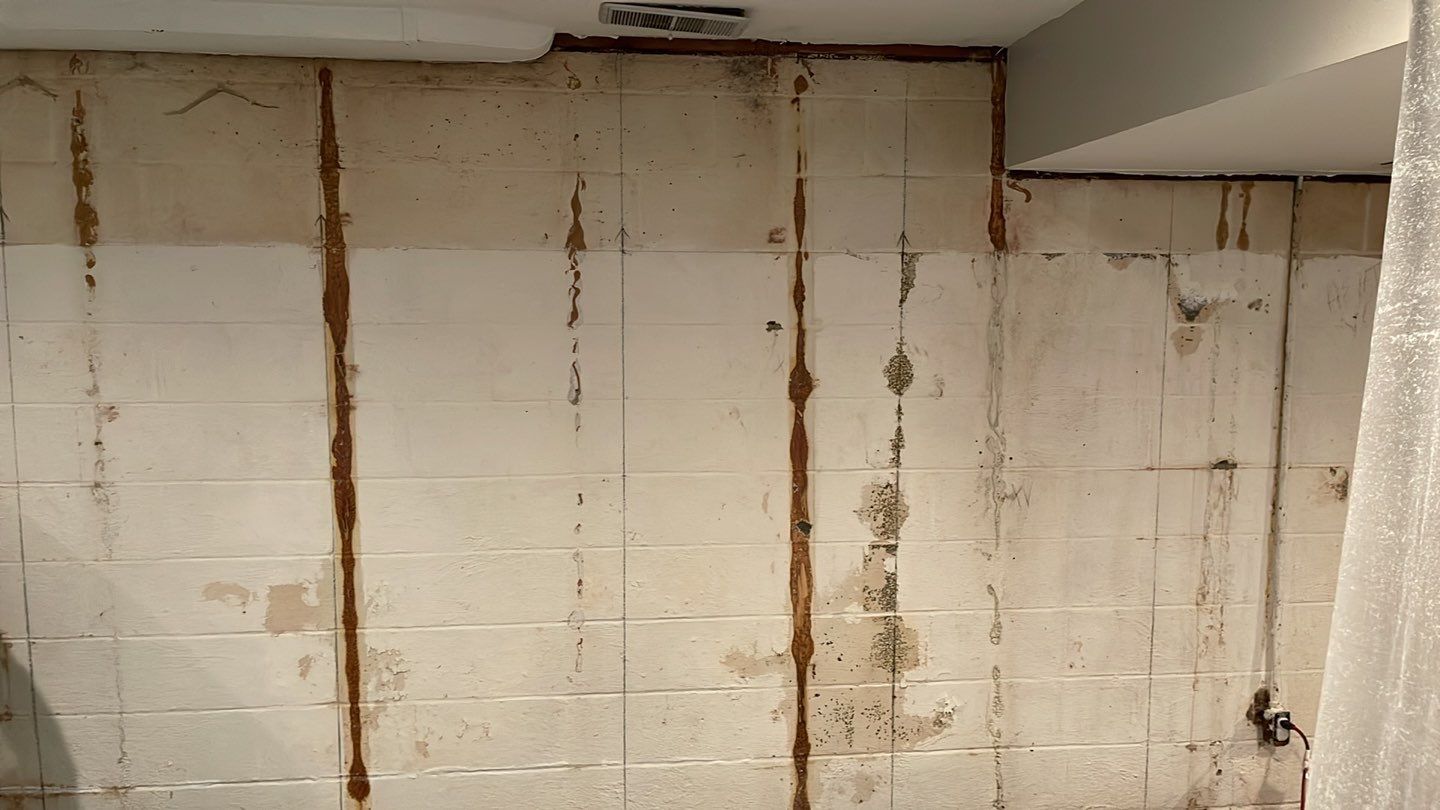 Embedded Fiber Reinforcement and Basement Waterproofing using GrateDrain Waterproofing System by Toledo Basement Repair