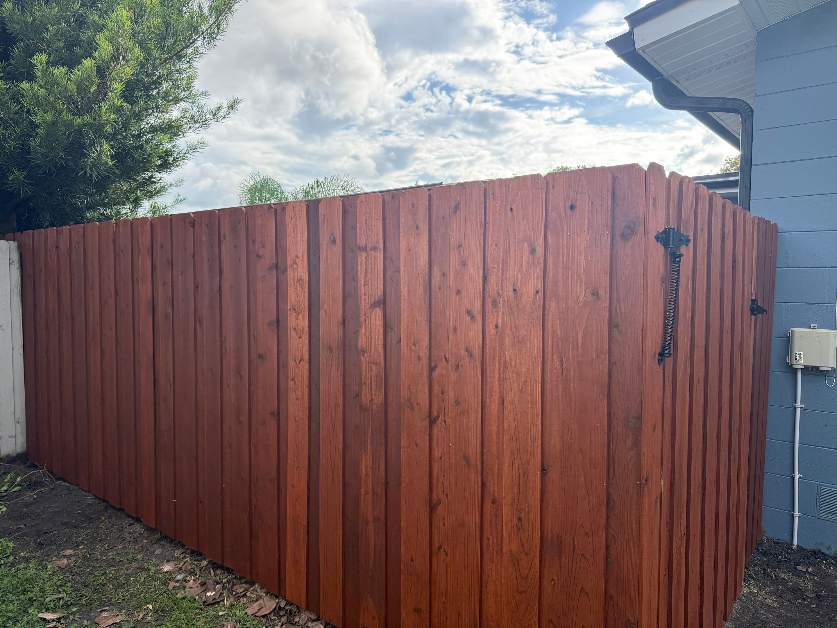 Waterfront Stained Board on Board Privacy Fence In Orlando by Asap fence and gates, LLC