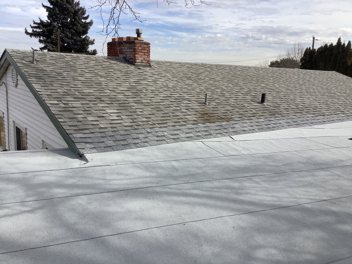 Low pitched Residential Roofing Installation using Owens Corning Oakridge by ID Roofing LLC