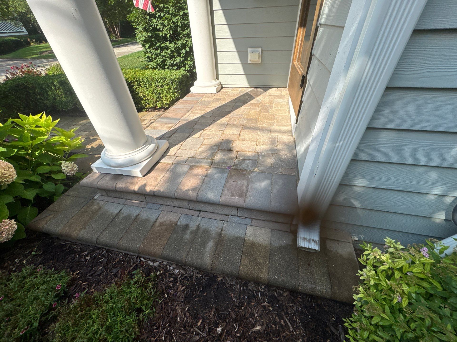 Highland Park, Brick paver cleaning sanding and sealing   by Northern Power Washing LLC.