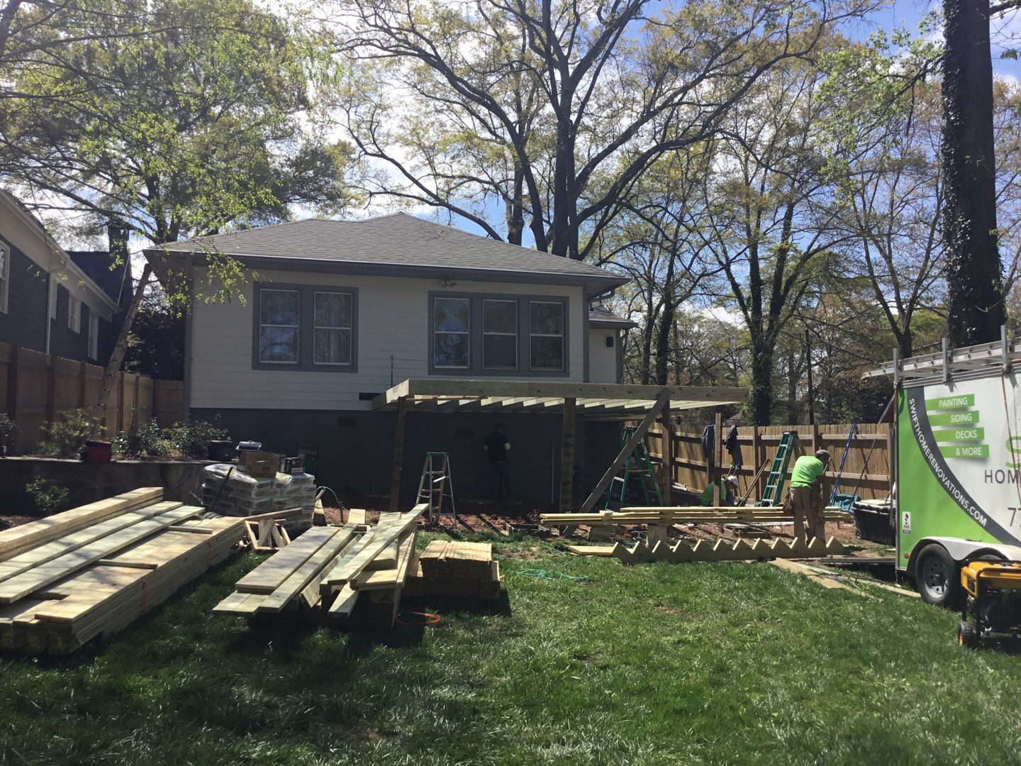 Custom Screened Porch Addition with Vaulted Wood Ceiling in Atlanta by Swift Home Renovations