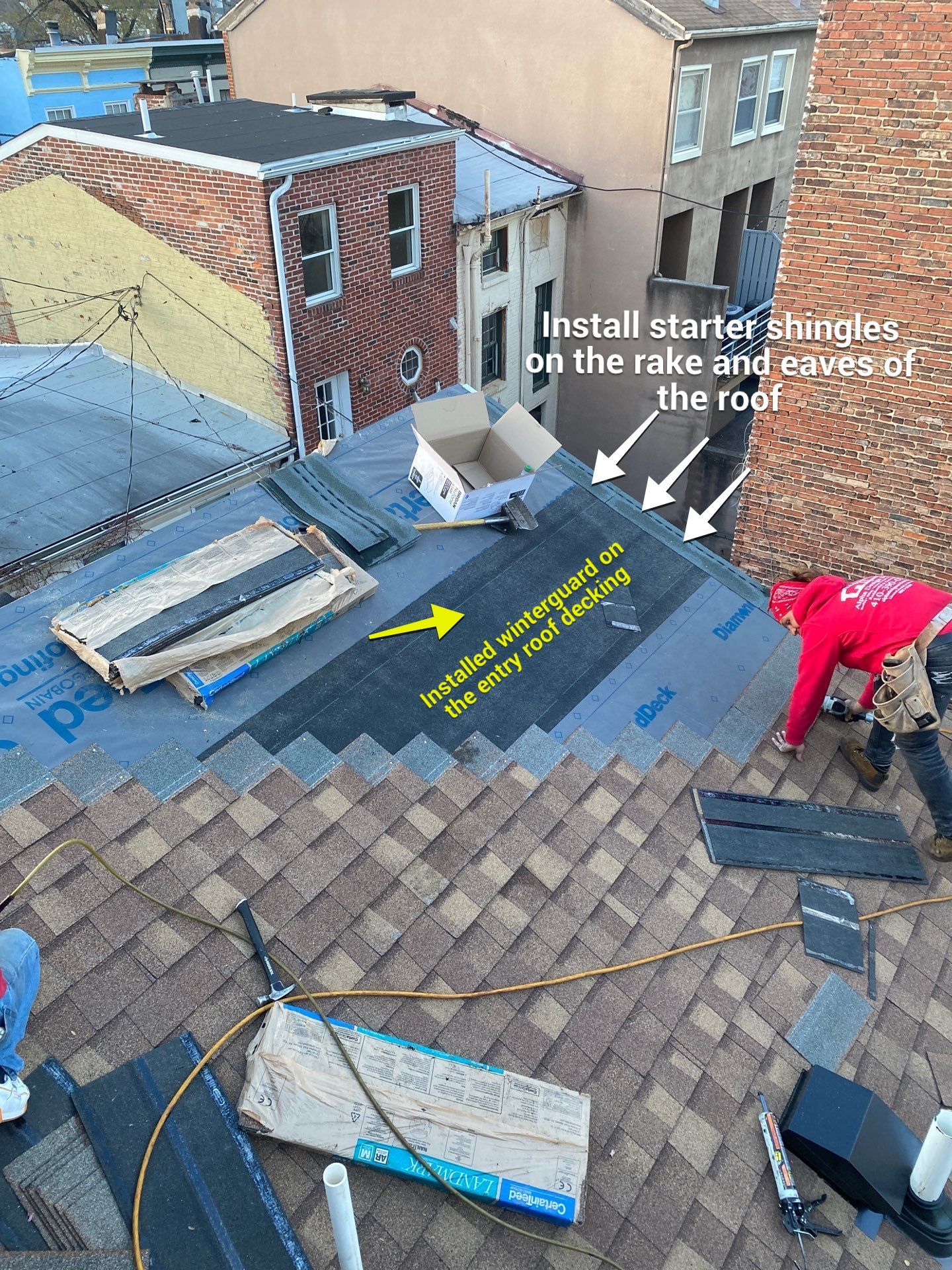Residential Roofing Installation using Landmark Shingles by Alpha Design Services