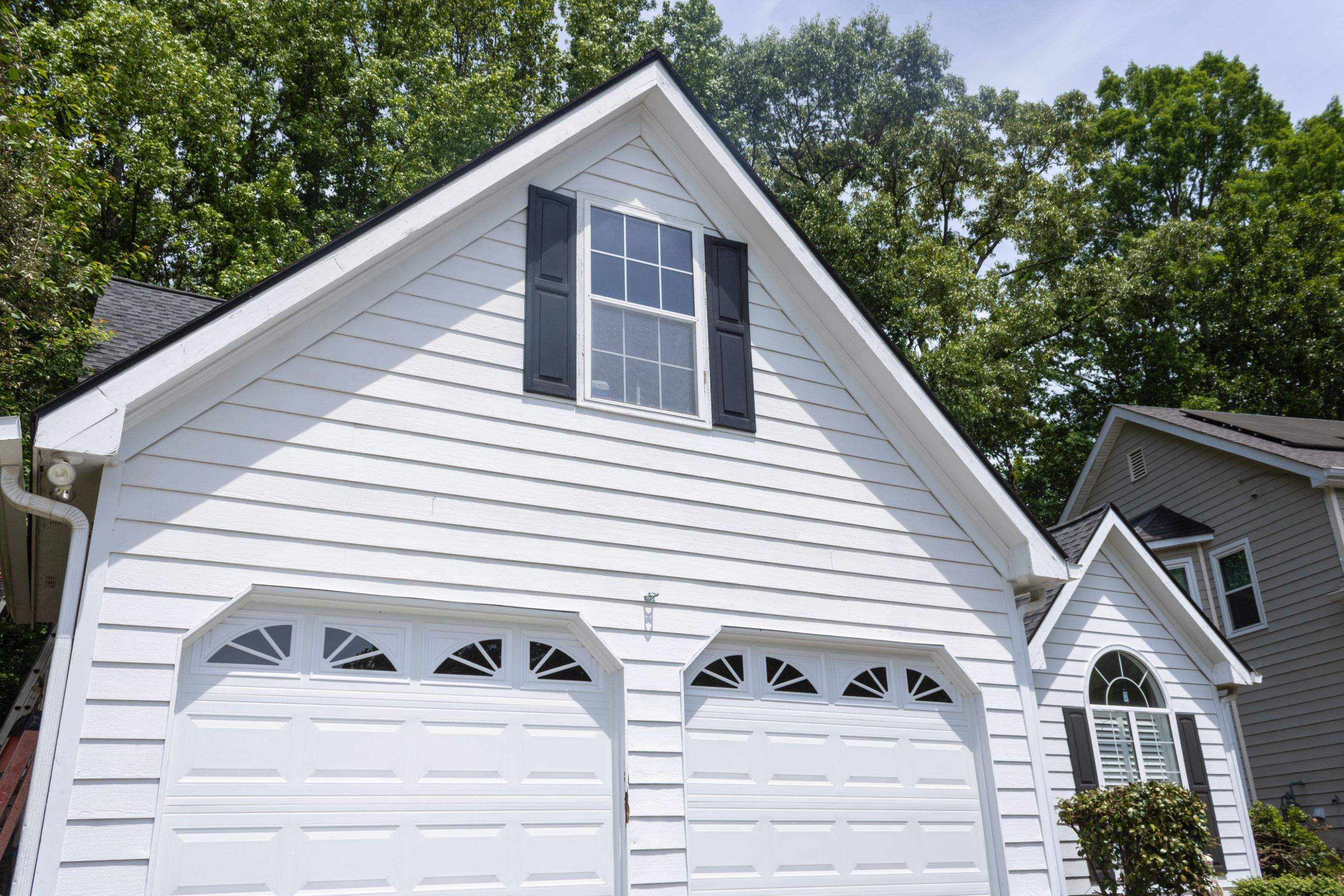 Alpharetta, GA Siding & Exterior Painting with Black Trim Before & After by Nelson Exteriors