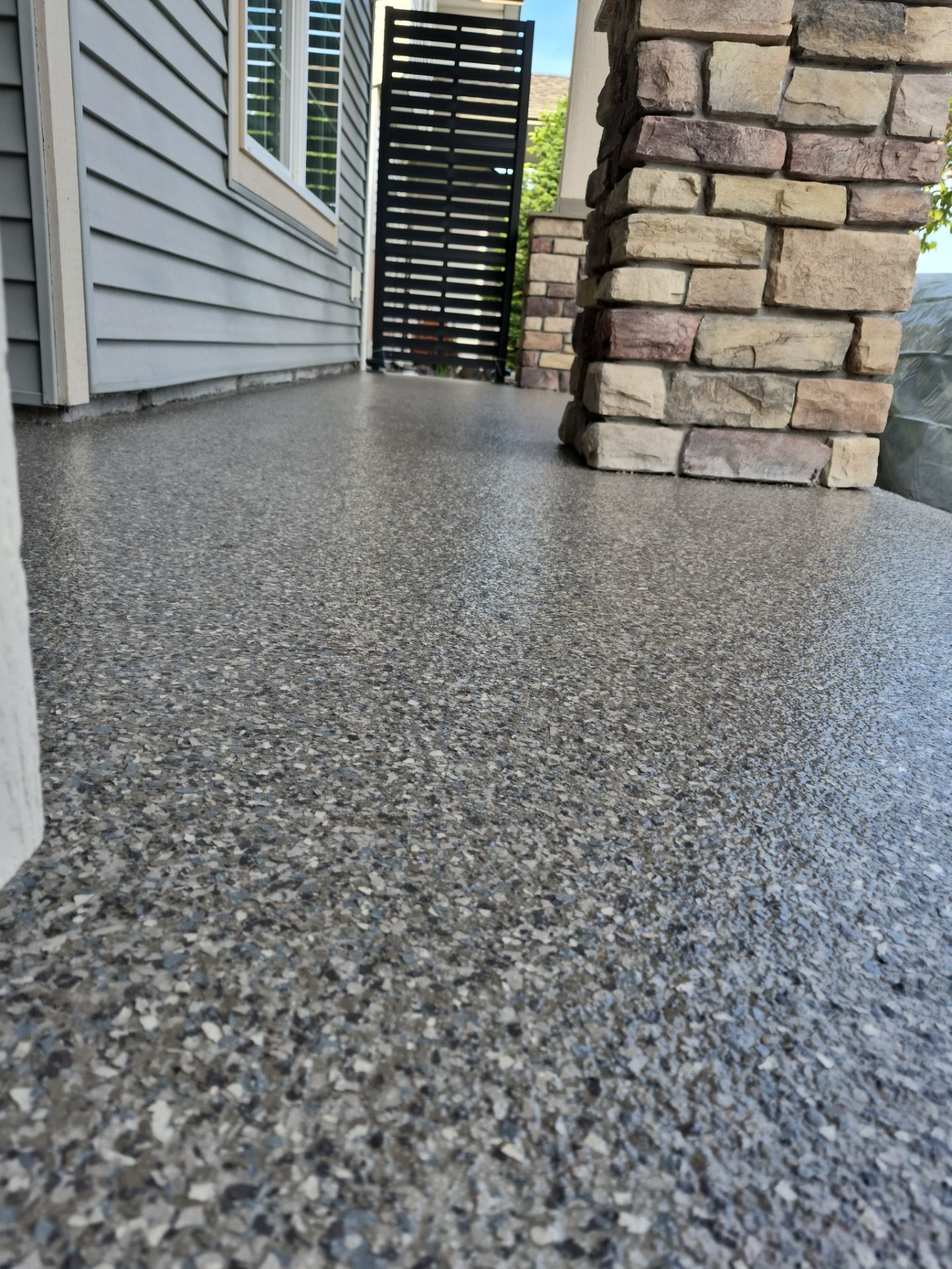Front Porch Entryway Transformation With Trail Mix Flake Finish by Croc Coatings, LLC