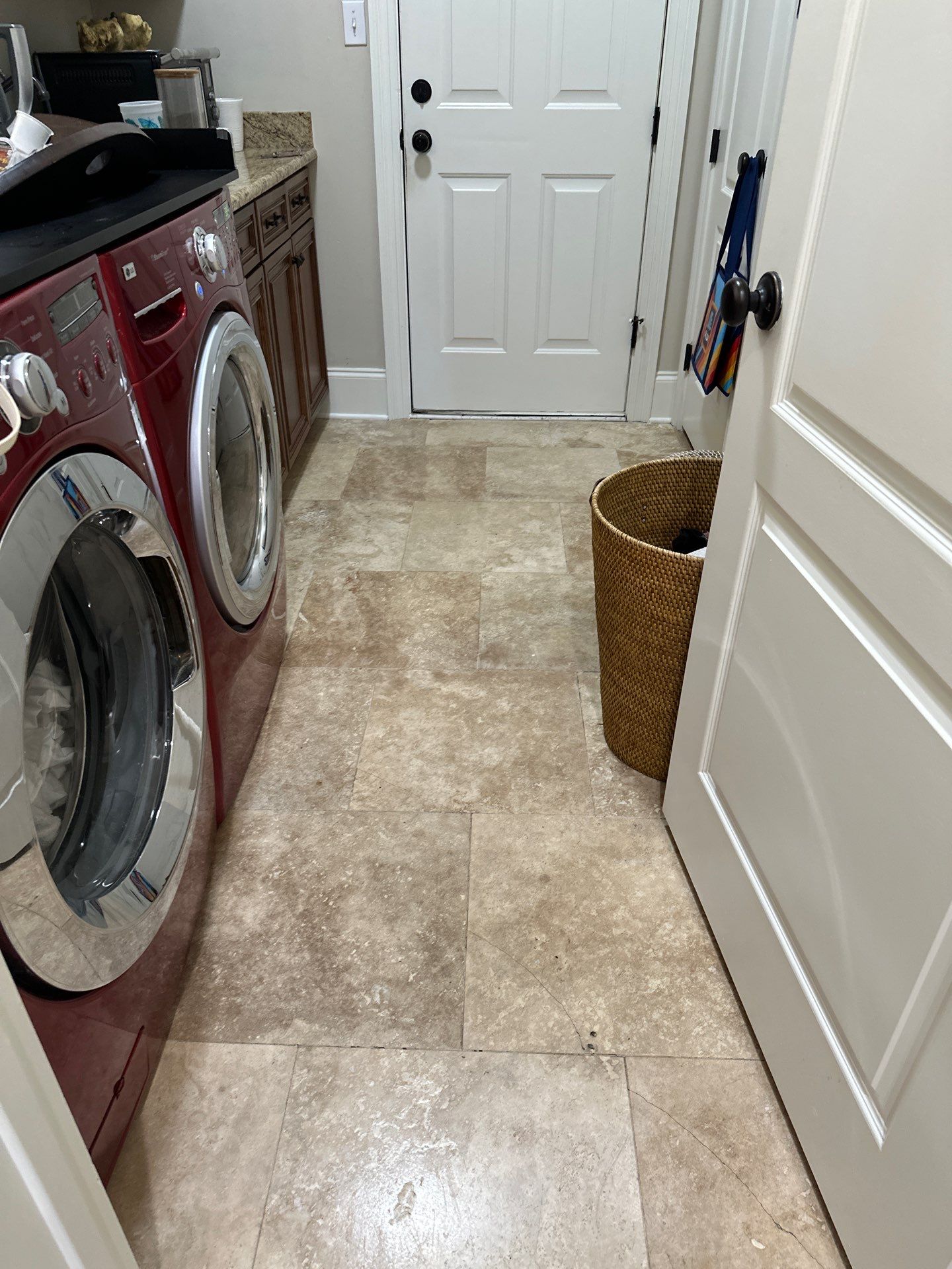 Travertine Floor Restoration in Gautier, Mississippi by Cornerstone Hard Surface Restoration
