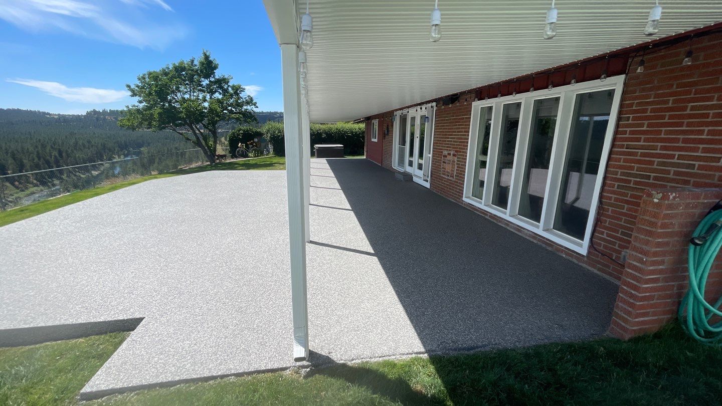 Patio Transformation using Echo 1/4" Chip by Croc Coatings, LLC