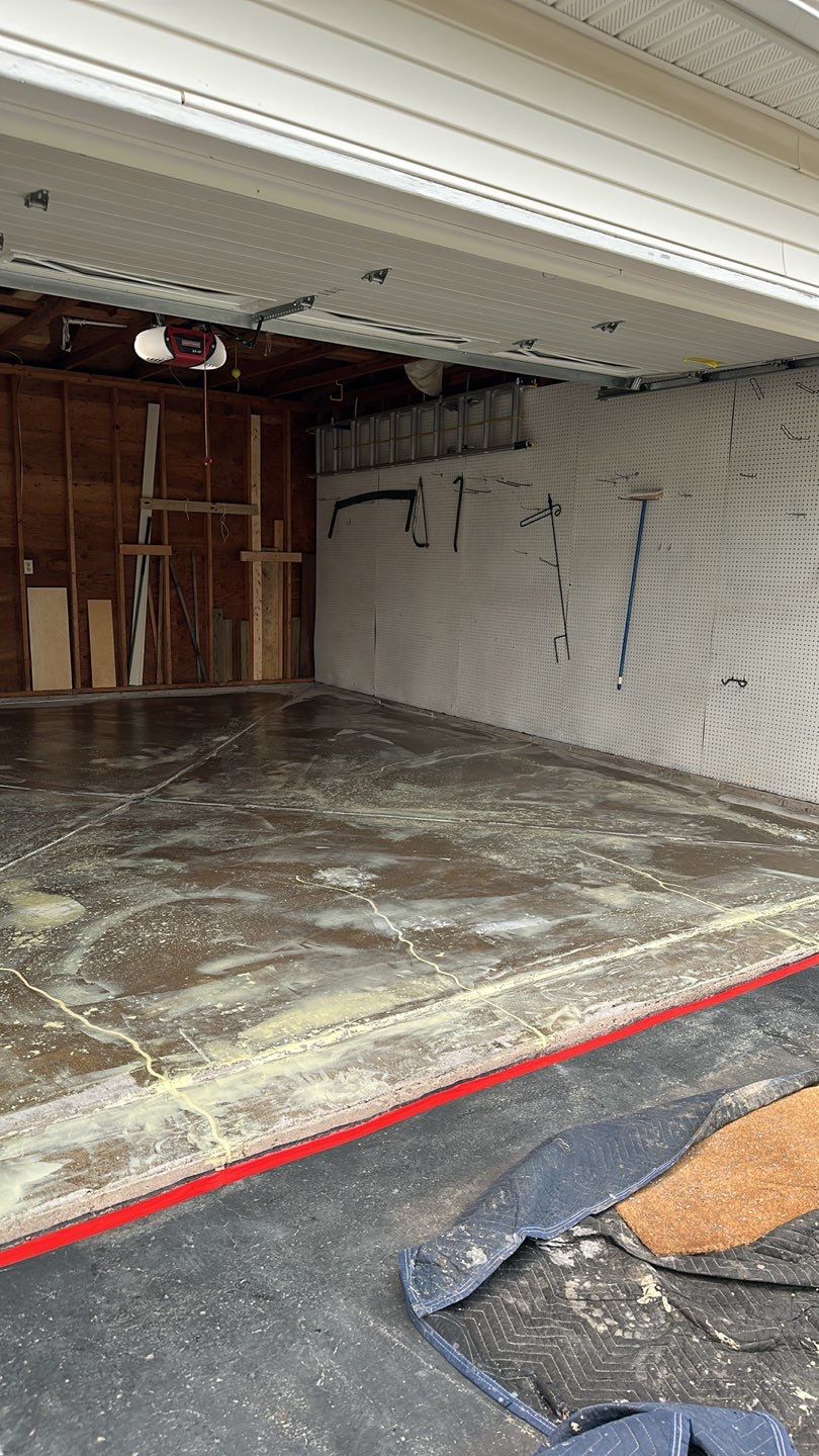 Silverado garage floor and patio coating  by NG Masonry & Construction LLC