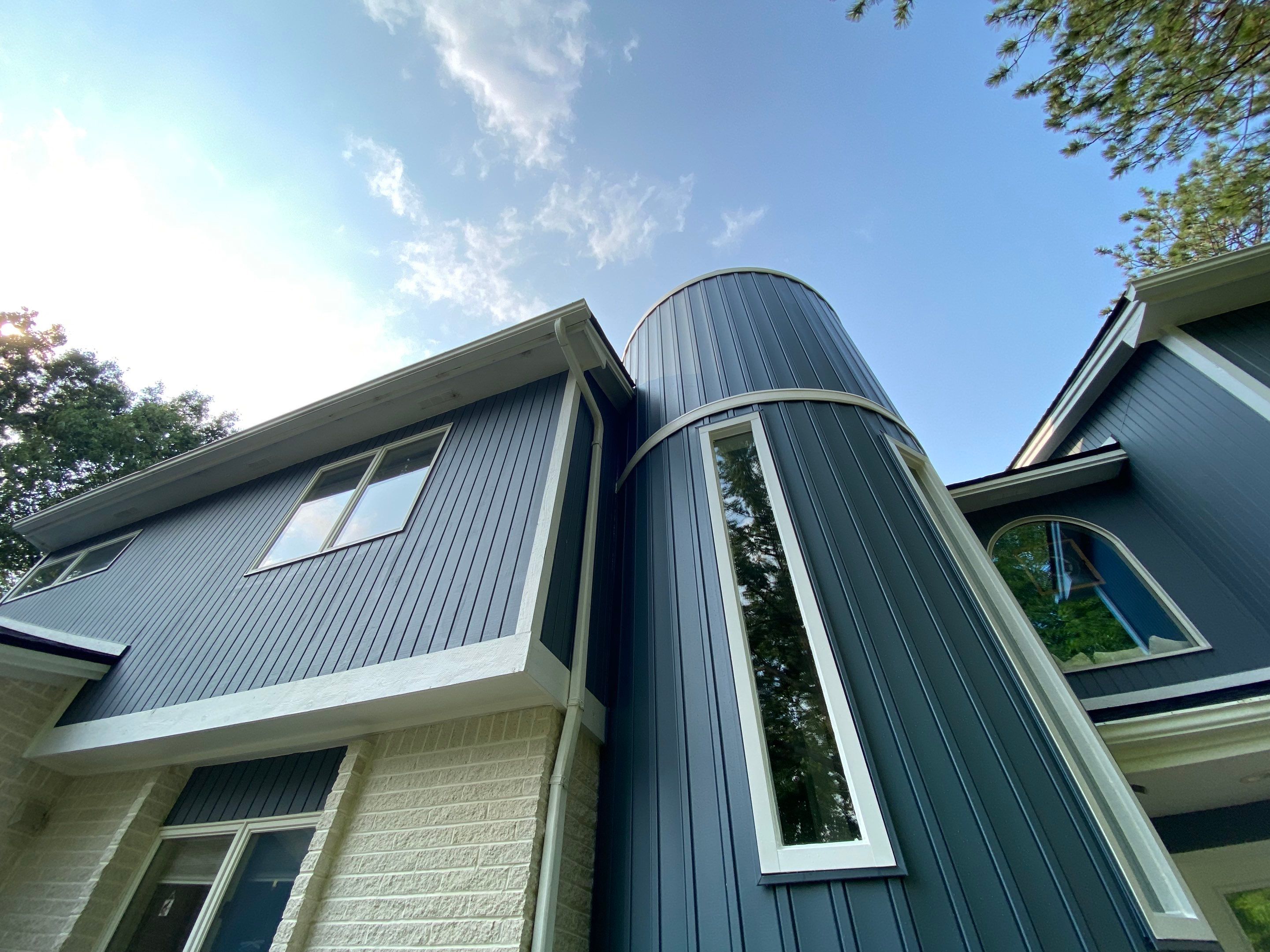 Siding Replacement using CertainTeed Board & Batten Pacific Blue by 180 Contractors