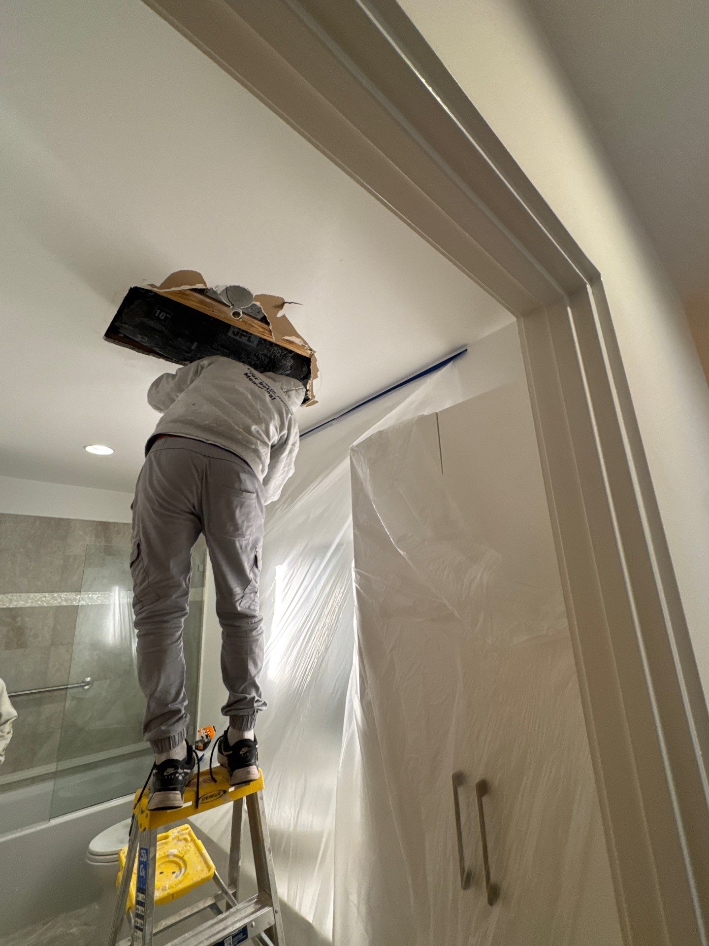 Drywall repair and repaint by GonzalezPainters & Contractors Inc 