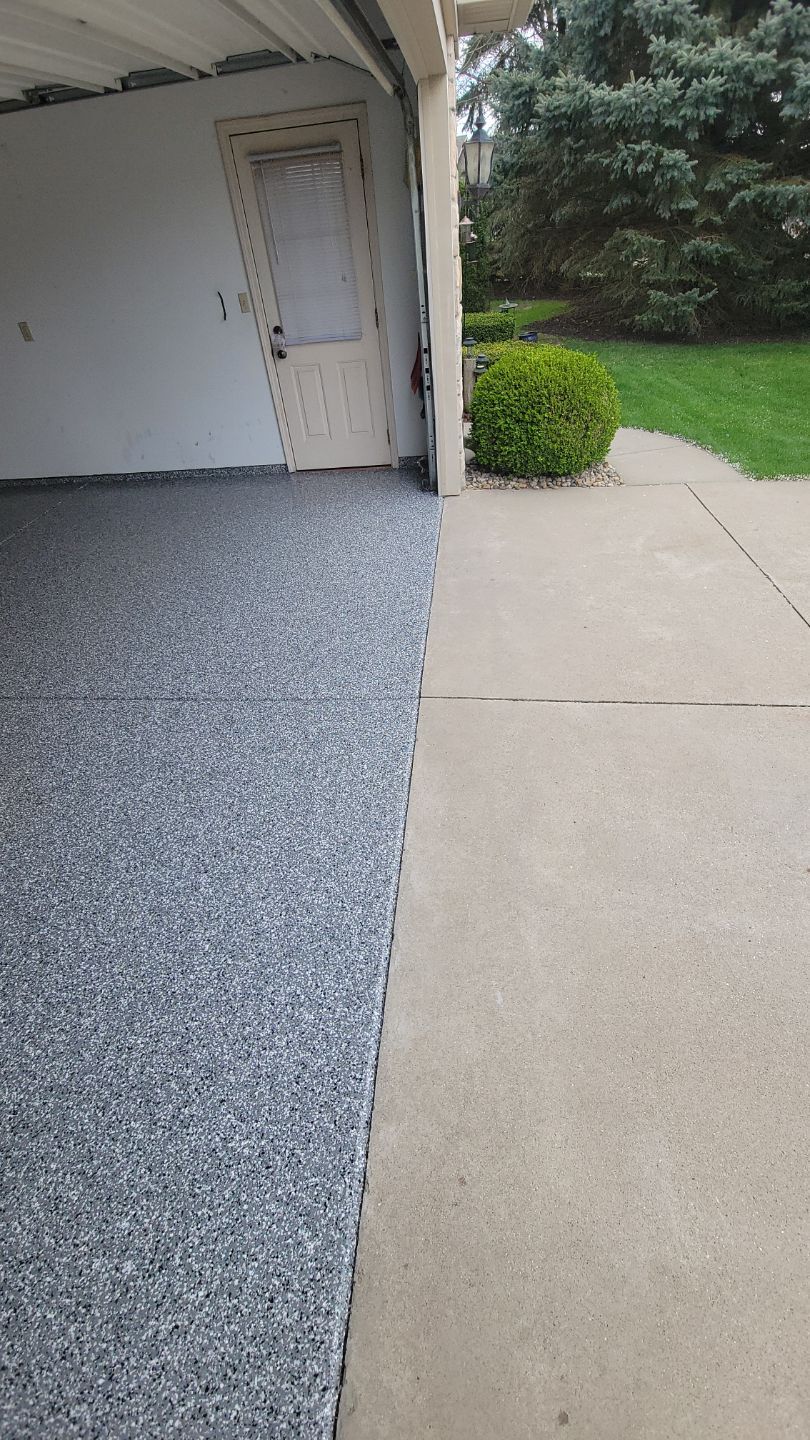 Garage Floor Coating in Goshen! by Innovative Spaces / Innovative Concrete Coatings