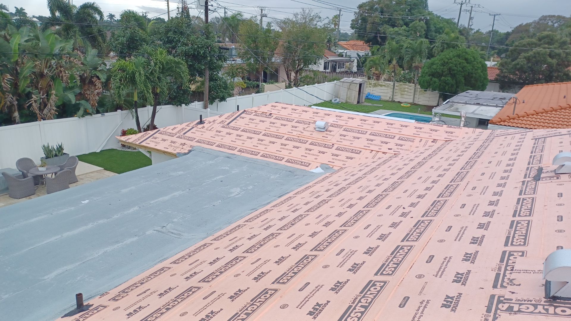 Residential Roofing Installation using 1" Nail strip metal roof by BLUES BROTHERS ROOFING