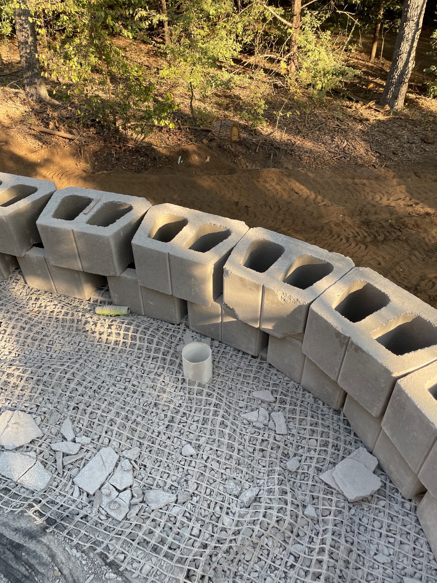 In Progress Retaining Wall Project by Peterson’s