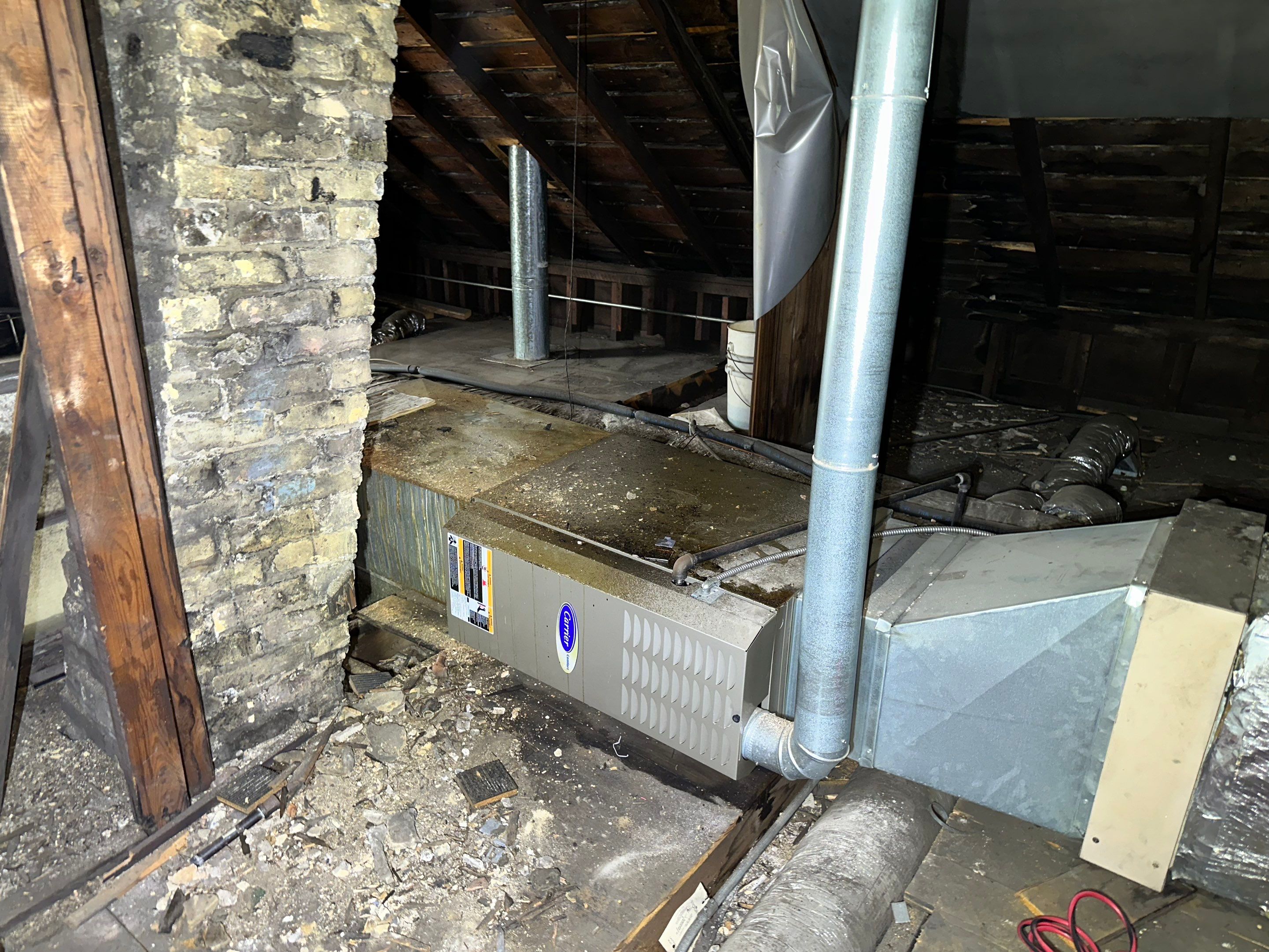 Hybrid Heat Pump System Attic Installation by MMDS
