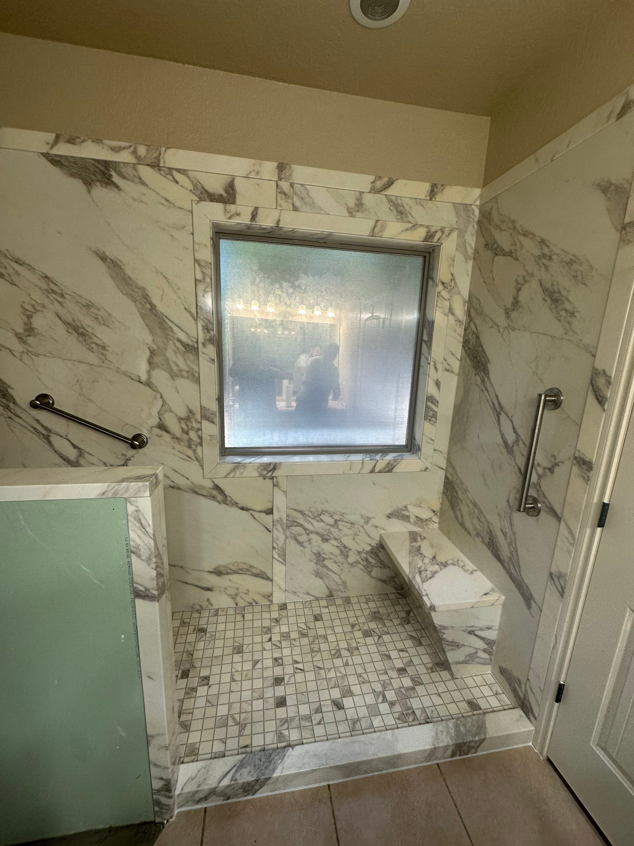 Tub/shower to large walk-in shower in Canyon Lake by Lane Lauritsen - The Hill Country, Texas