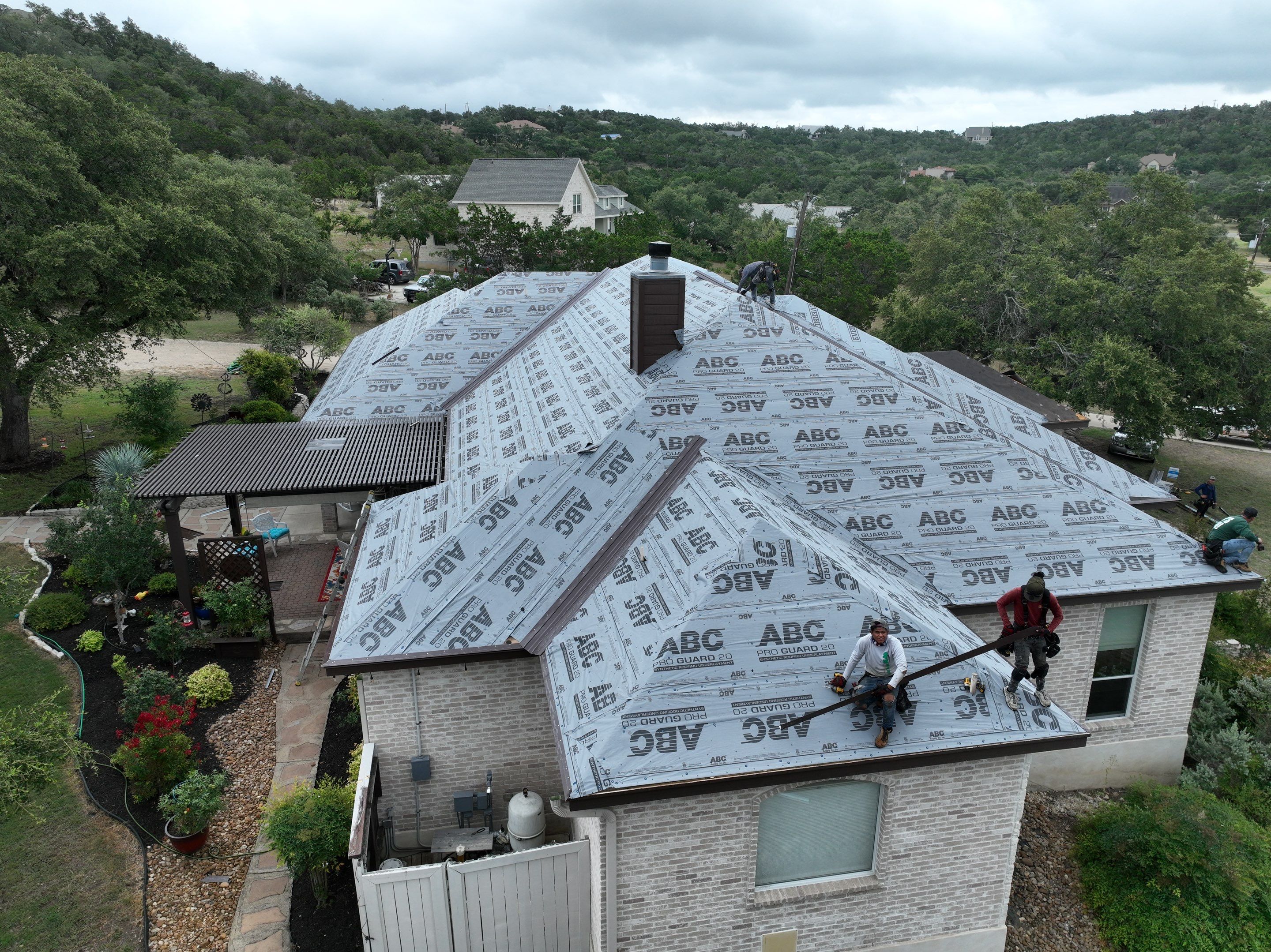 Residential Metal Roof Installation using McElroy Metal by Premier Roofing and Contracting