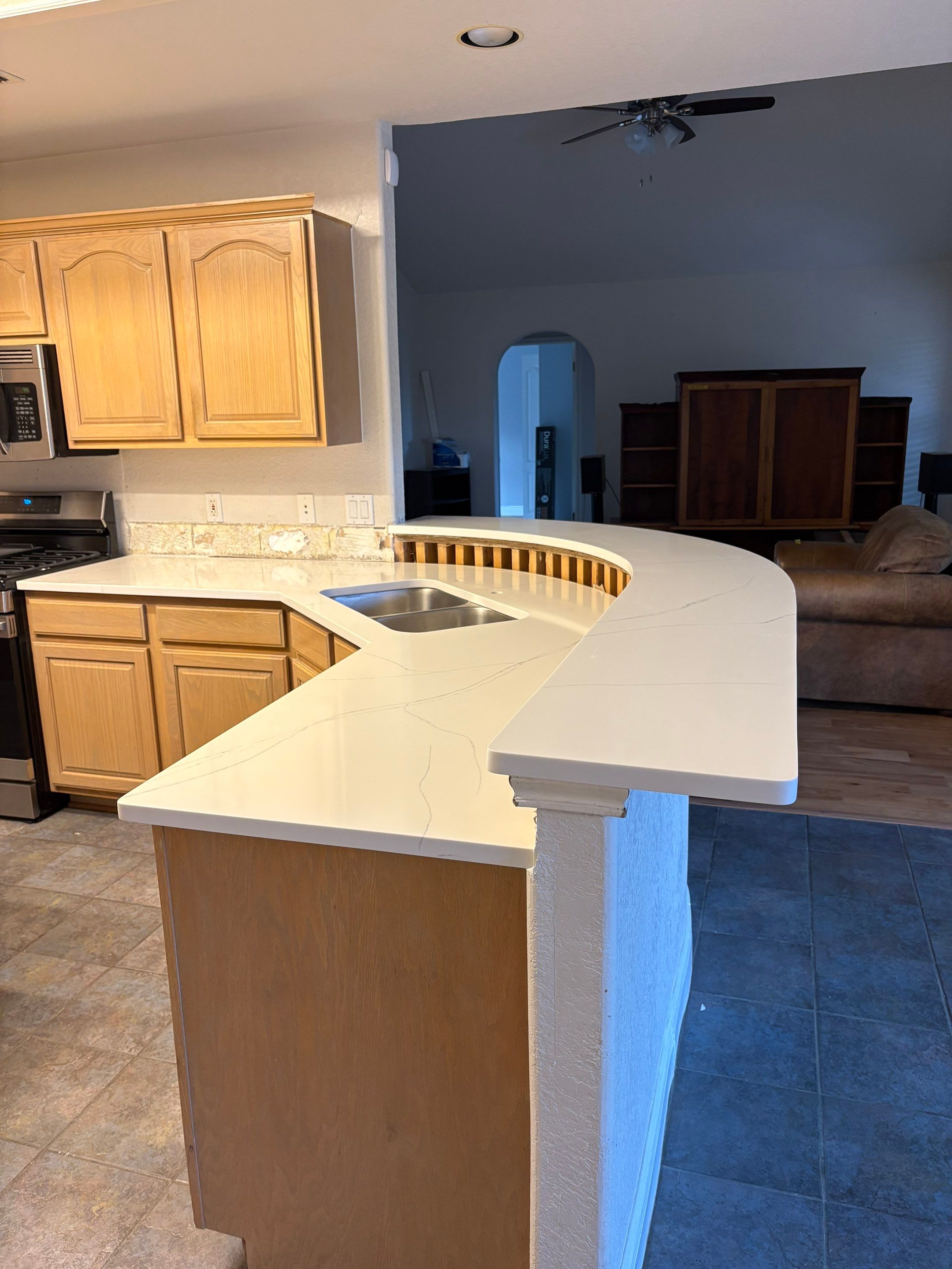 Kitchen and Bathroom Quartz Countertop Installation in Helotes by Mena stone surfaces