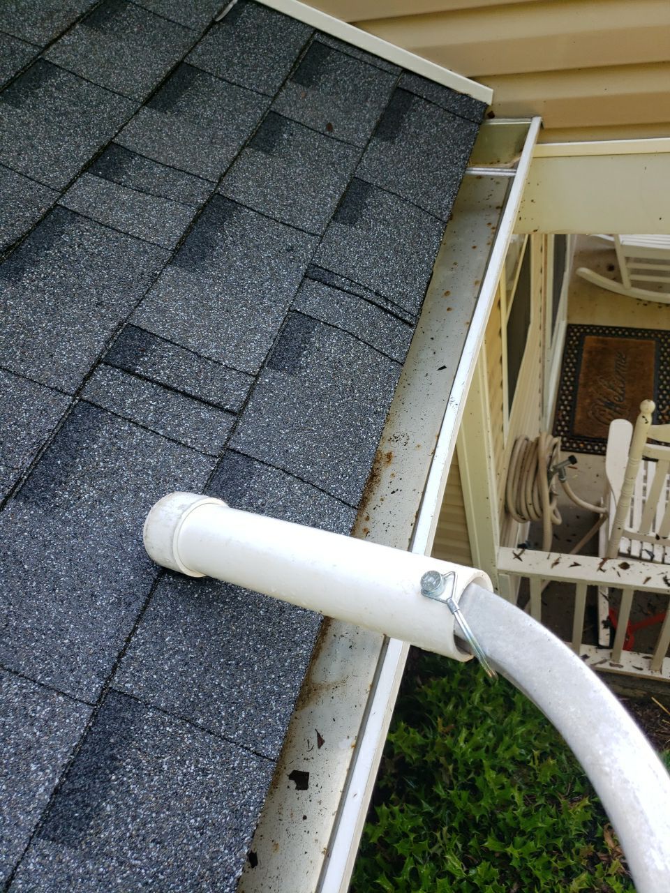 Gutter Cleaning using water by G&H Home Tech Pros LLC