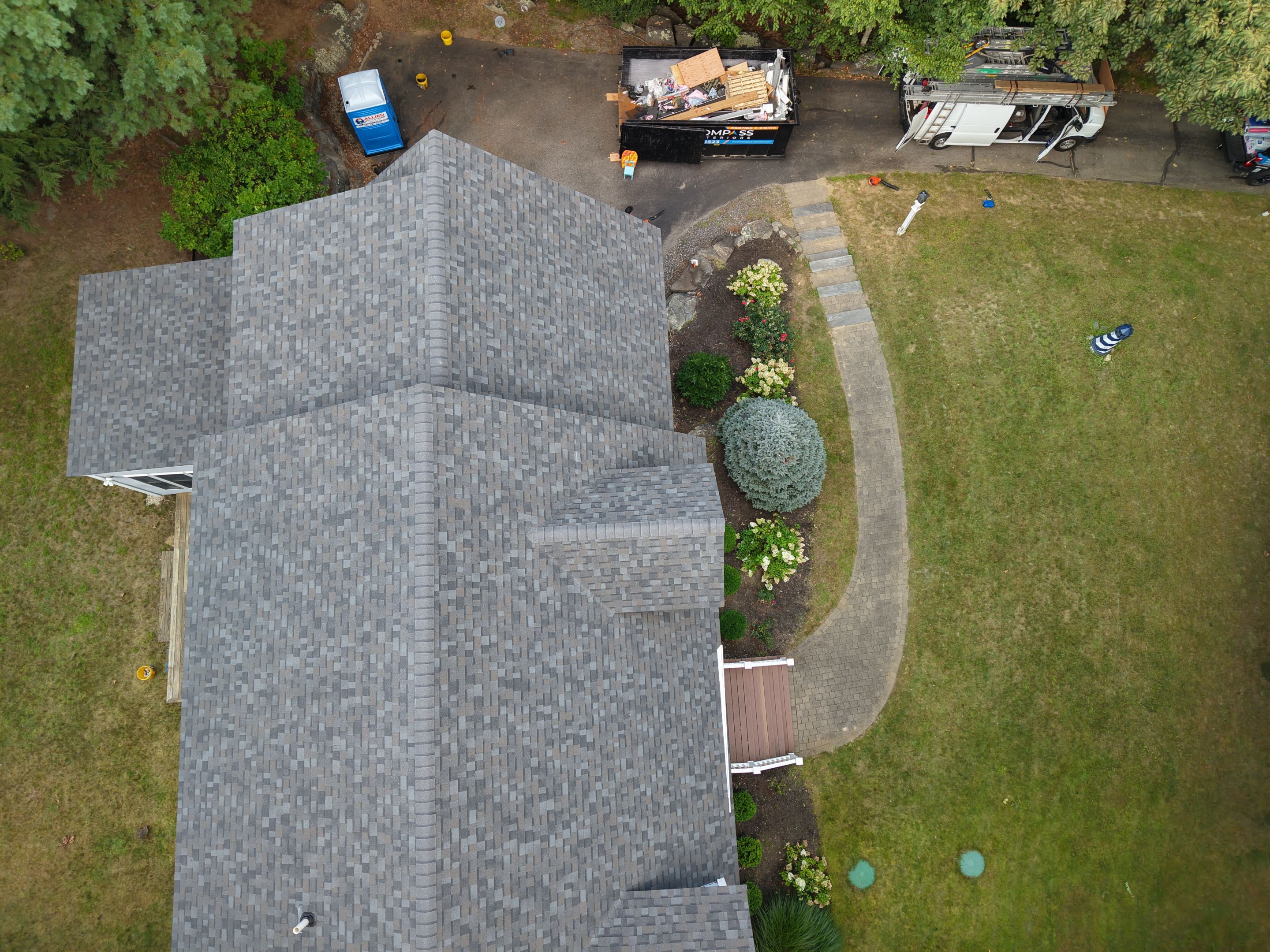 Cape Roof Replacement in Exeter, NH | Owens Corning Williamsburg Gray by Compass exteriors