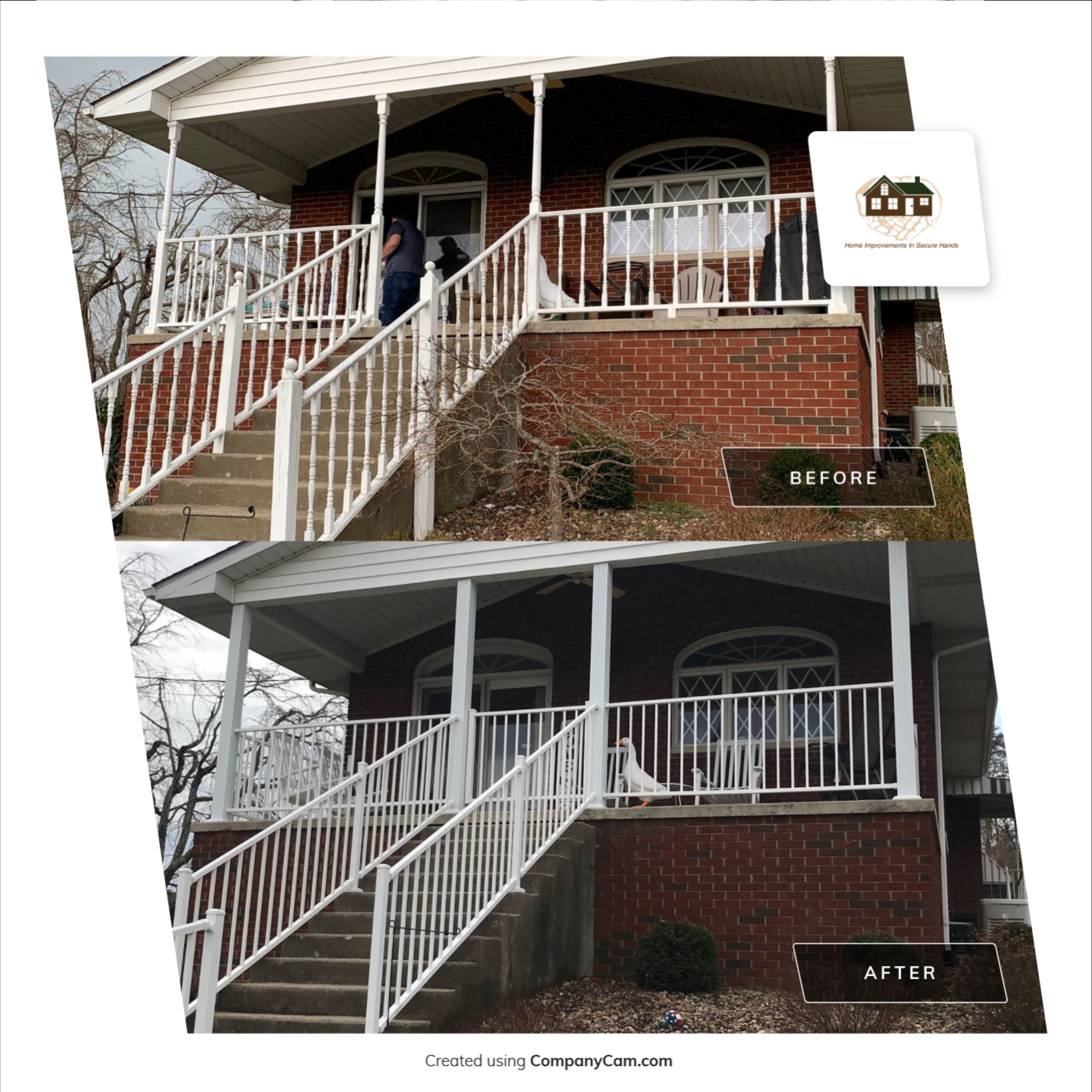 Porch Update using Westbury Aluminum Railing by Secure Construction Company Inc