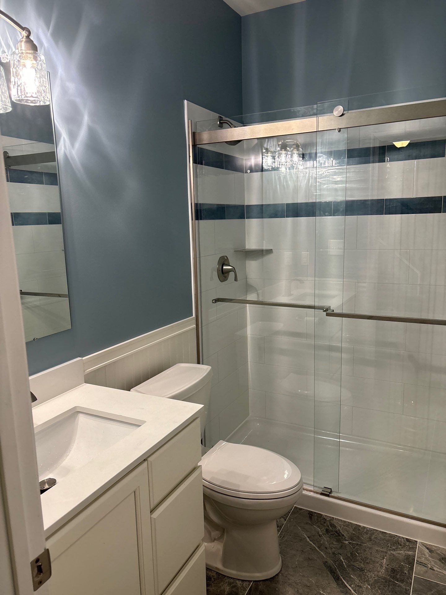 Bathroom Remodel using Sherwin Williams Duration Satin finish by Laser Focused Solutions LLC