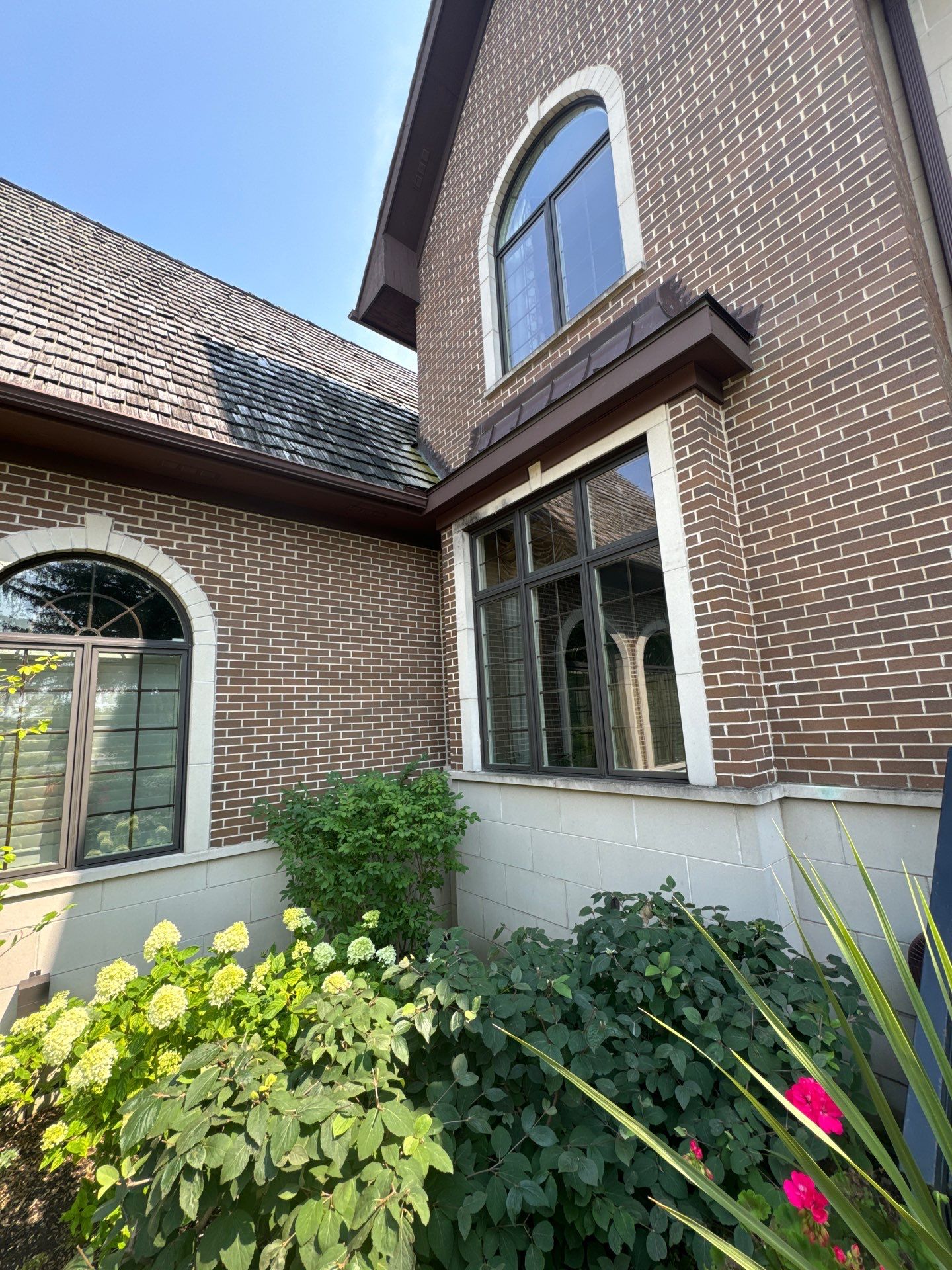 natural stone using Algaecide, soft wash soap by Northern Power Washing LLC.