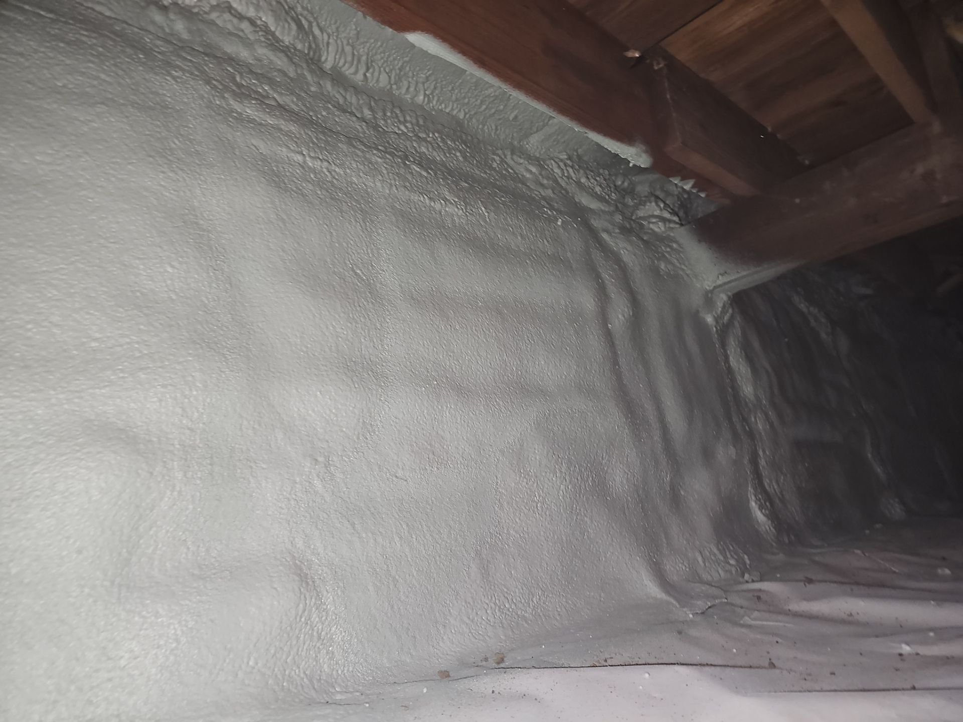 Basement Exterior Walls using Crawl Space Liner by NYS Foam & Energy