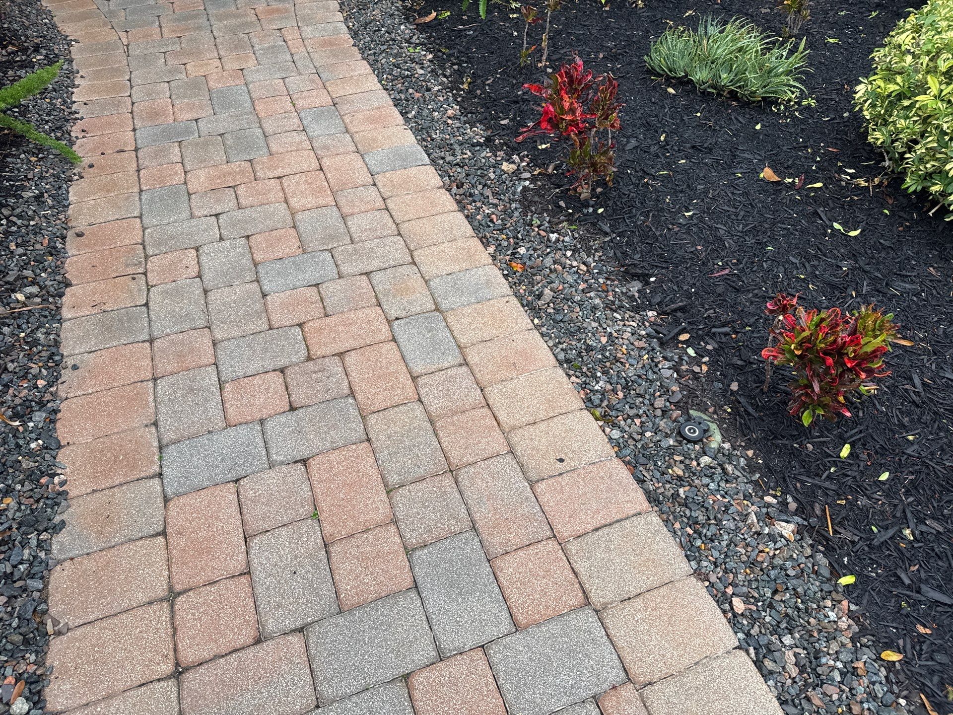 Oil & Tar Removal from Paver Driveway & Entryway by Sunshine AquaWash