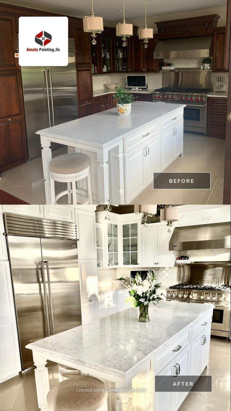 High End Kitchen Cabinet Painting by Ryan Amato Painting LLC and Lehigh Valley Epoxy