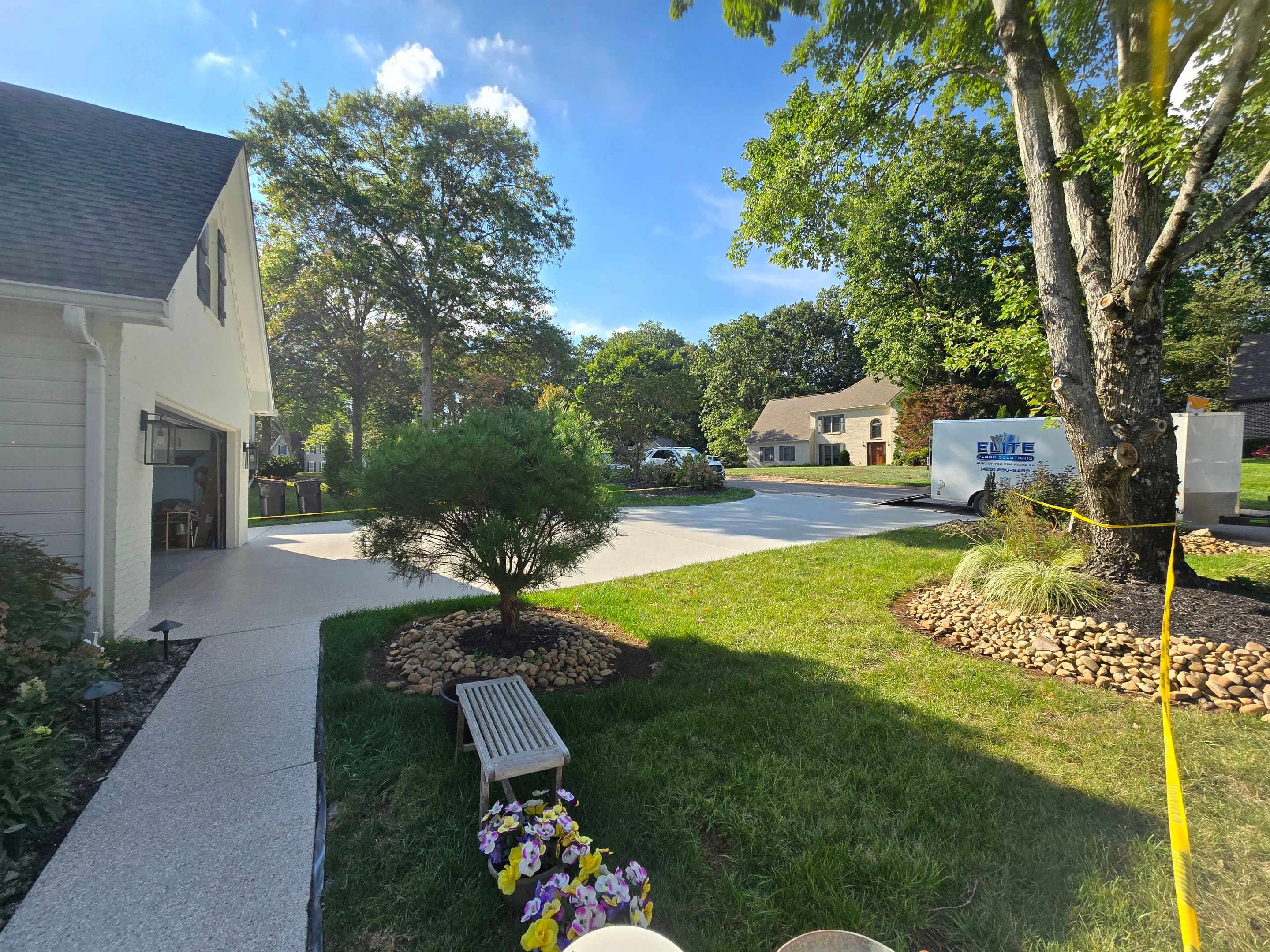 Driveway, Sidewalk, and Porch Using Claystone by Elite Floor Solutions