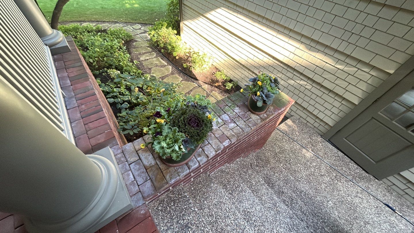 natural stone using Algaecide, soft wash soap by Northern Power Washing LLC.